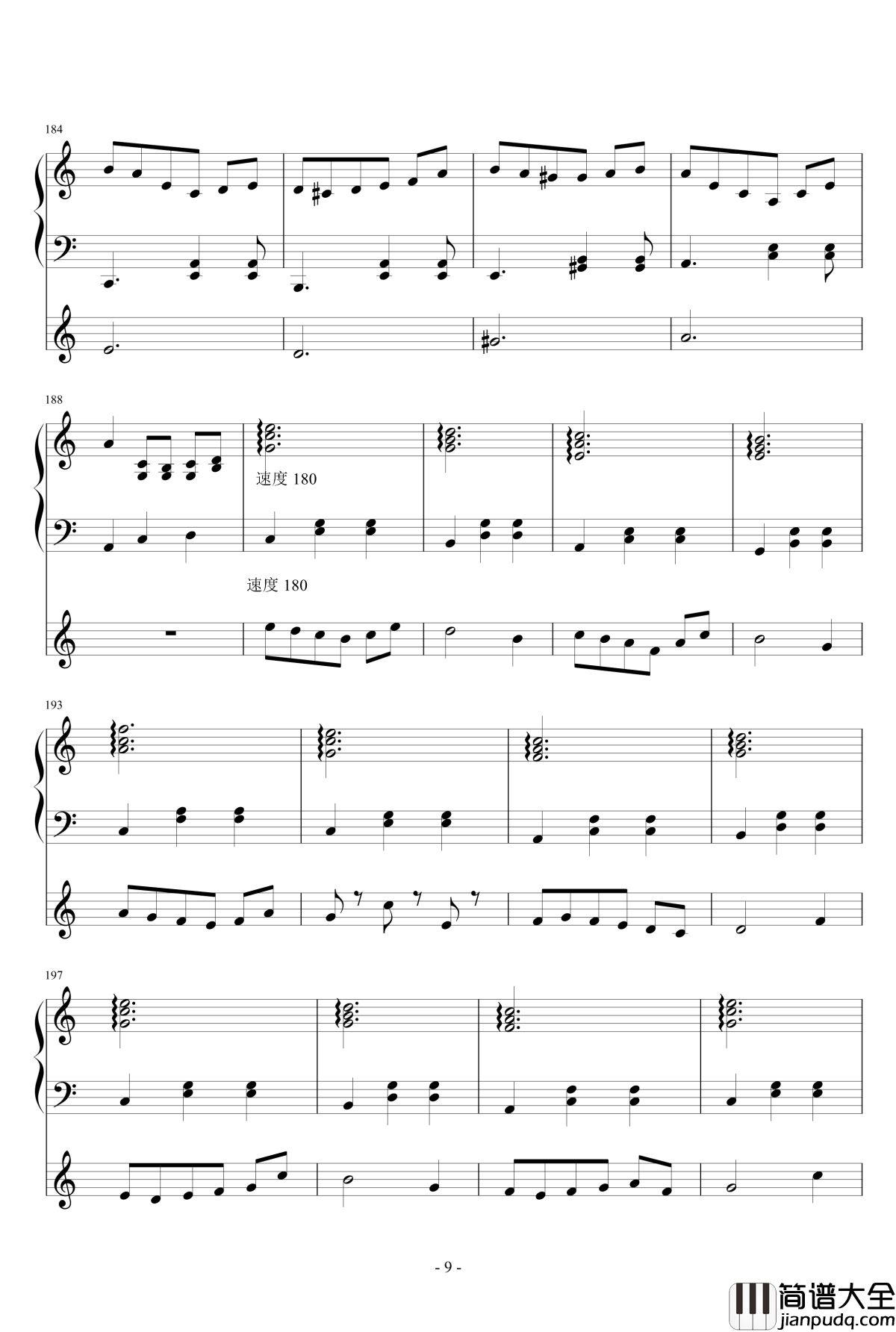 华尔兹钢琴谱_钢琴小提琴总谱_千竹何_化装舞会的A小调