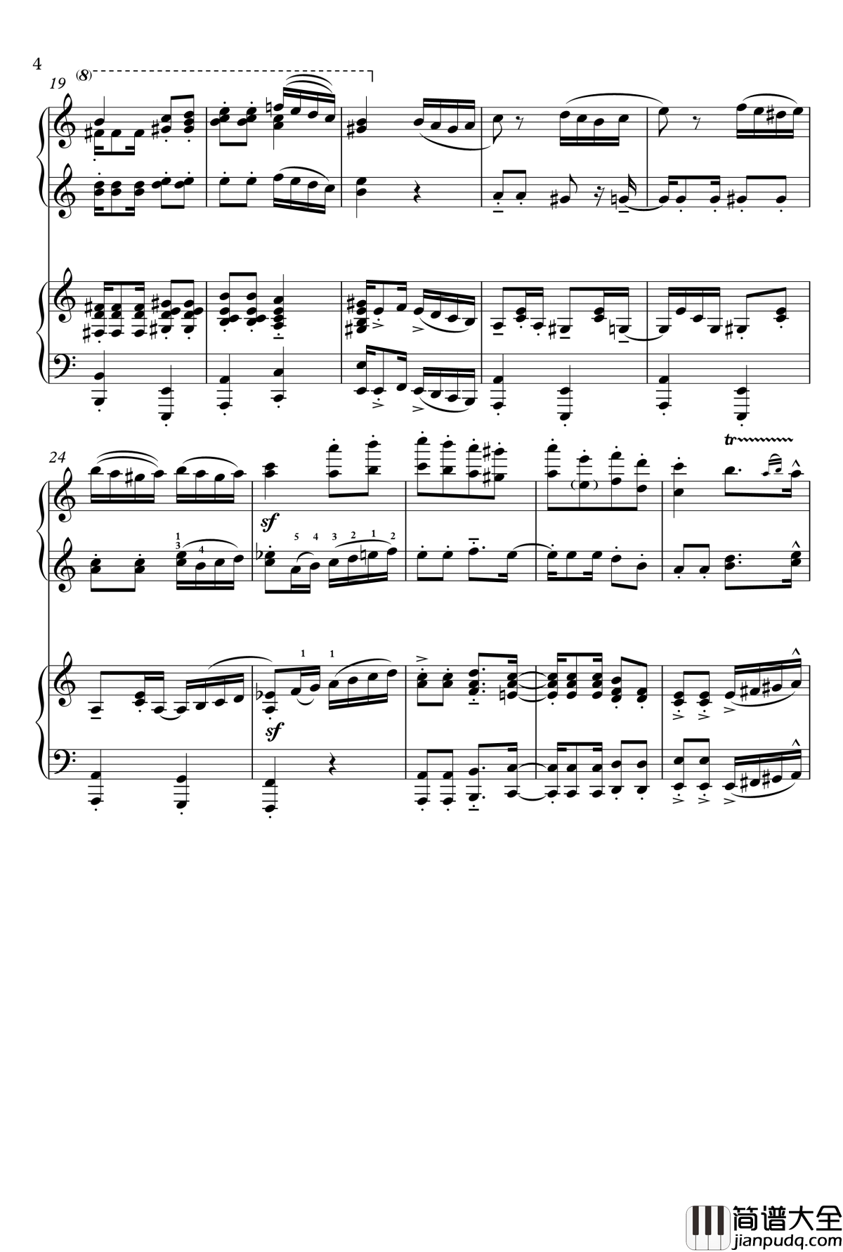 巴西桑巴土耳其进行曲钢琴谱_Philip_R_Buttall_?__四手联弹