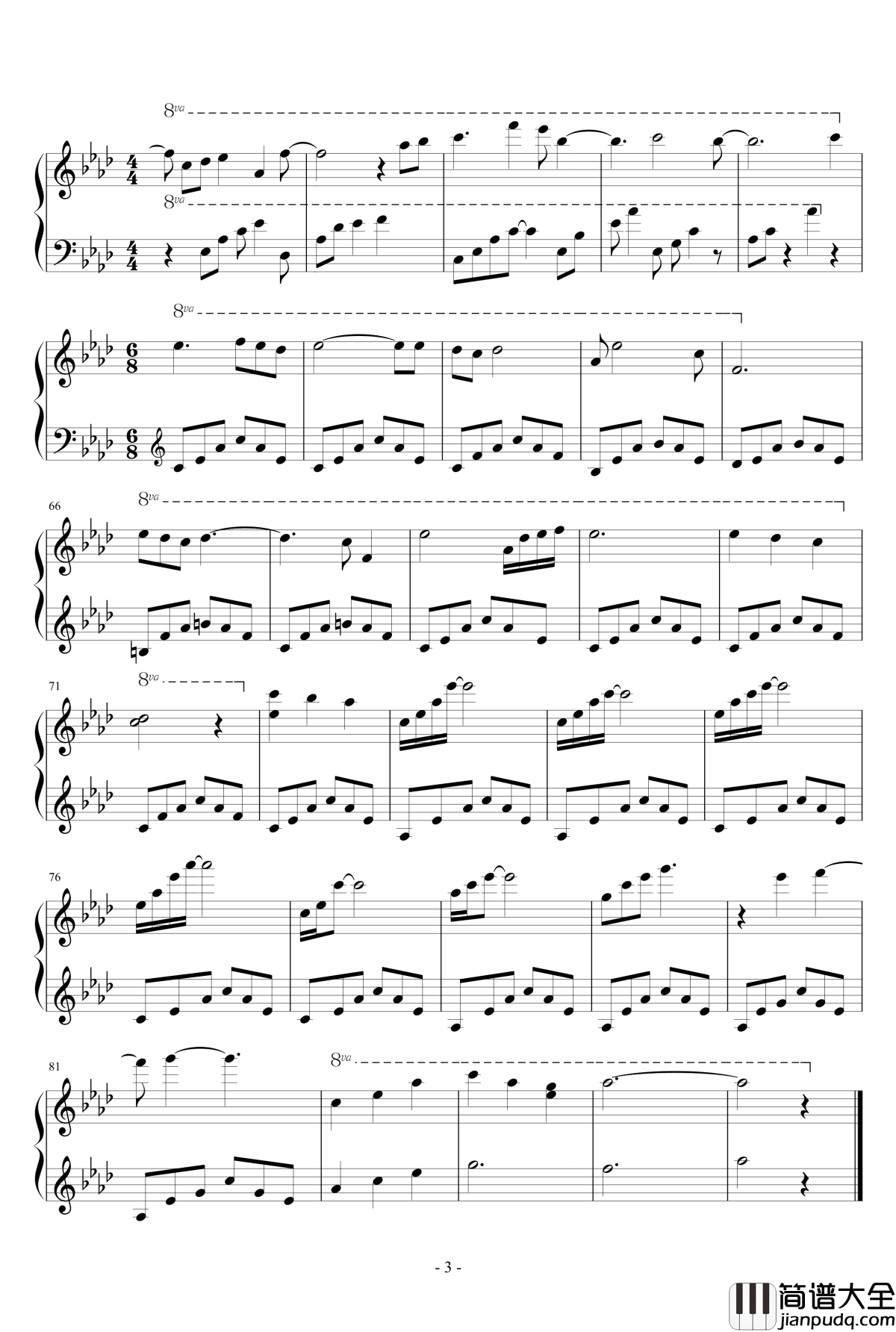 五月柳絮钢琴谱_付冬波