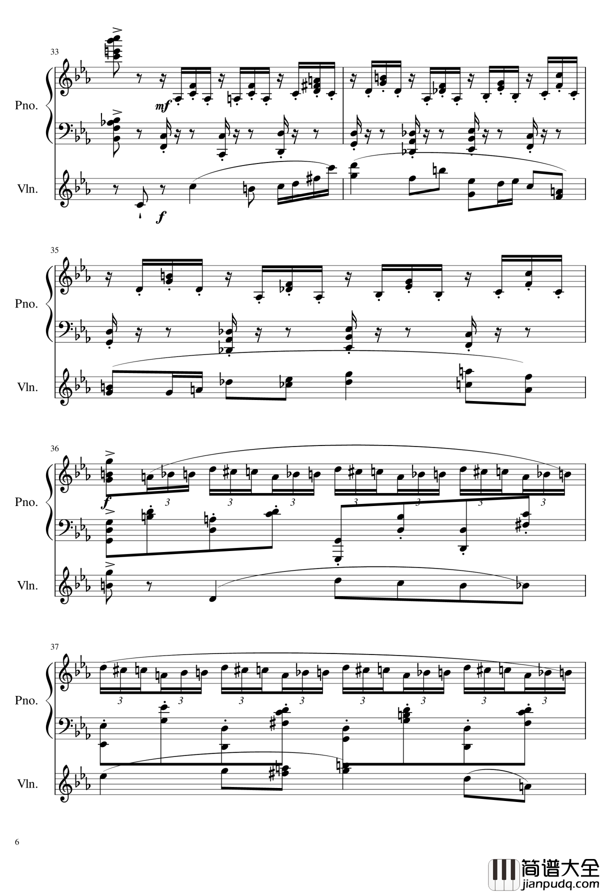 小温狂想曲2.16钢琴谱_钢琴与小提琴奏鸣曲_献给巴托克_一个球