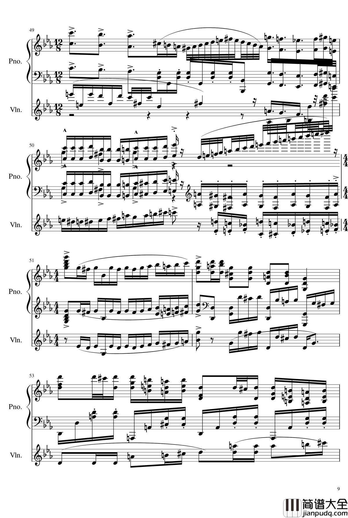 小温狂想曲2.16钢琴谱_钢琴与小提琴奏鸣曲_献给巴托克_一个球