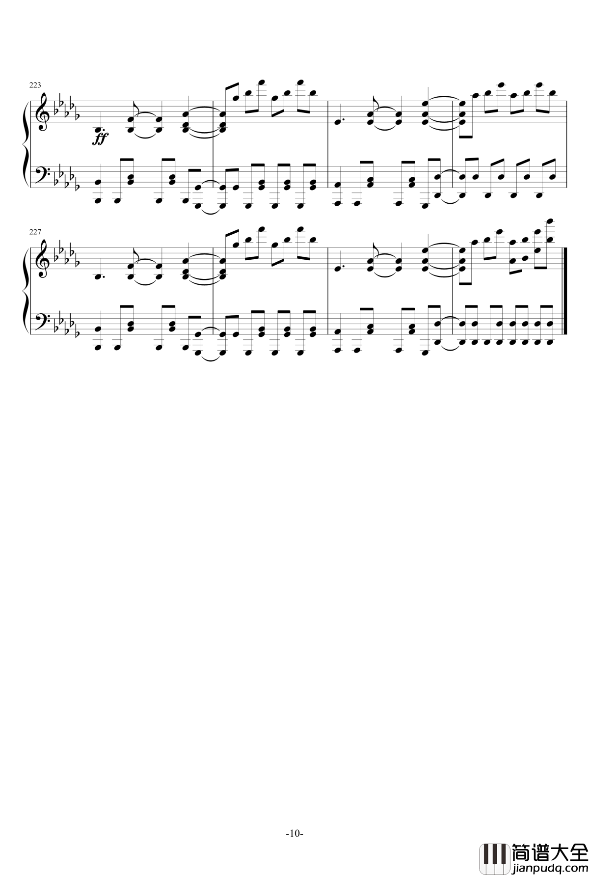 人渣的本愿ed钢琴谱_平行线_人渣的本愿