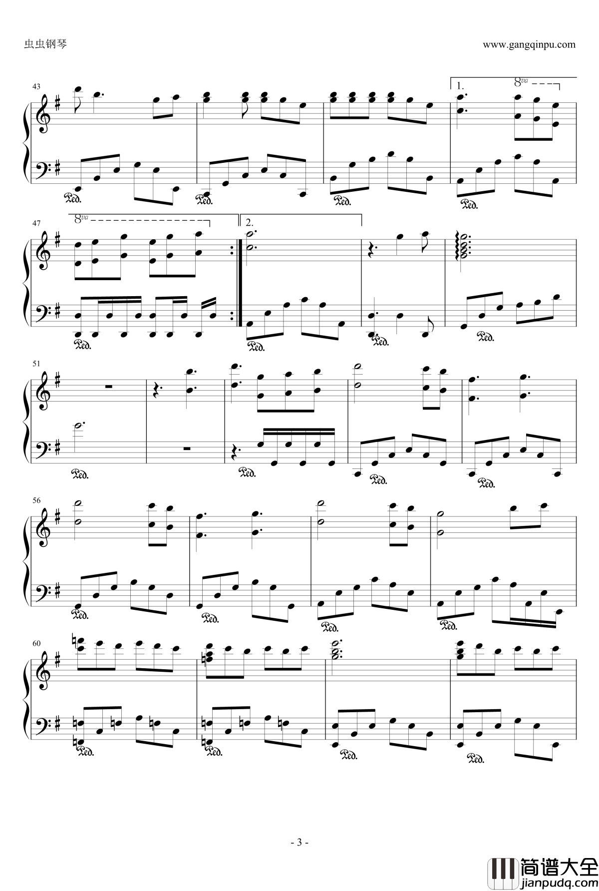 情深深雨濛濛钢琴谱_赵薇