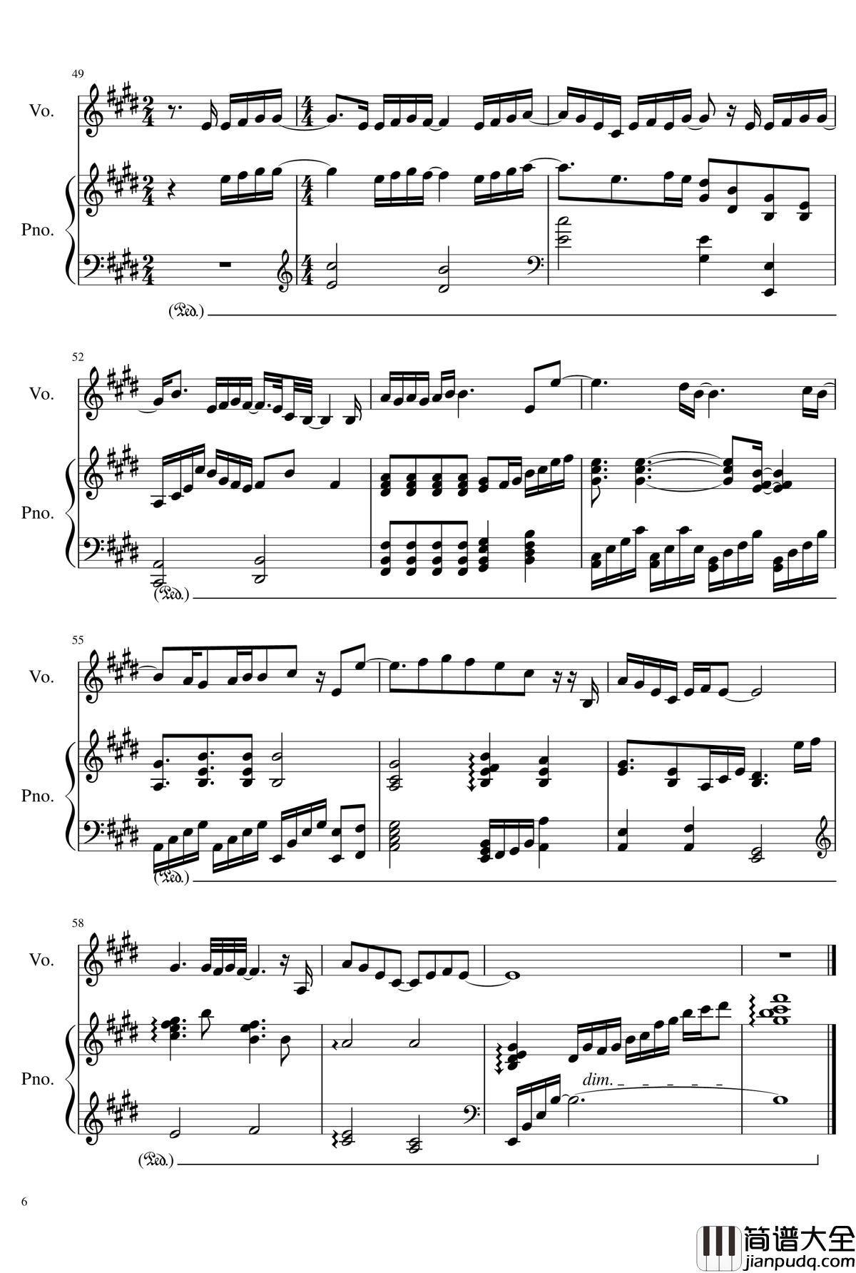 謝謝钢琴谱_Pentagon