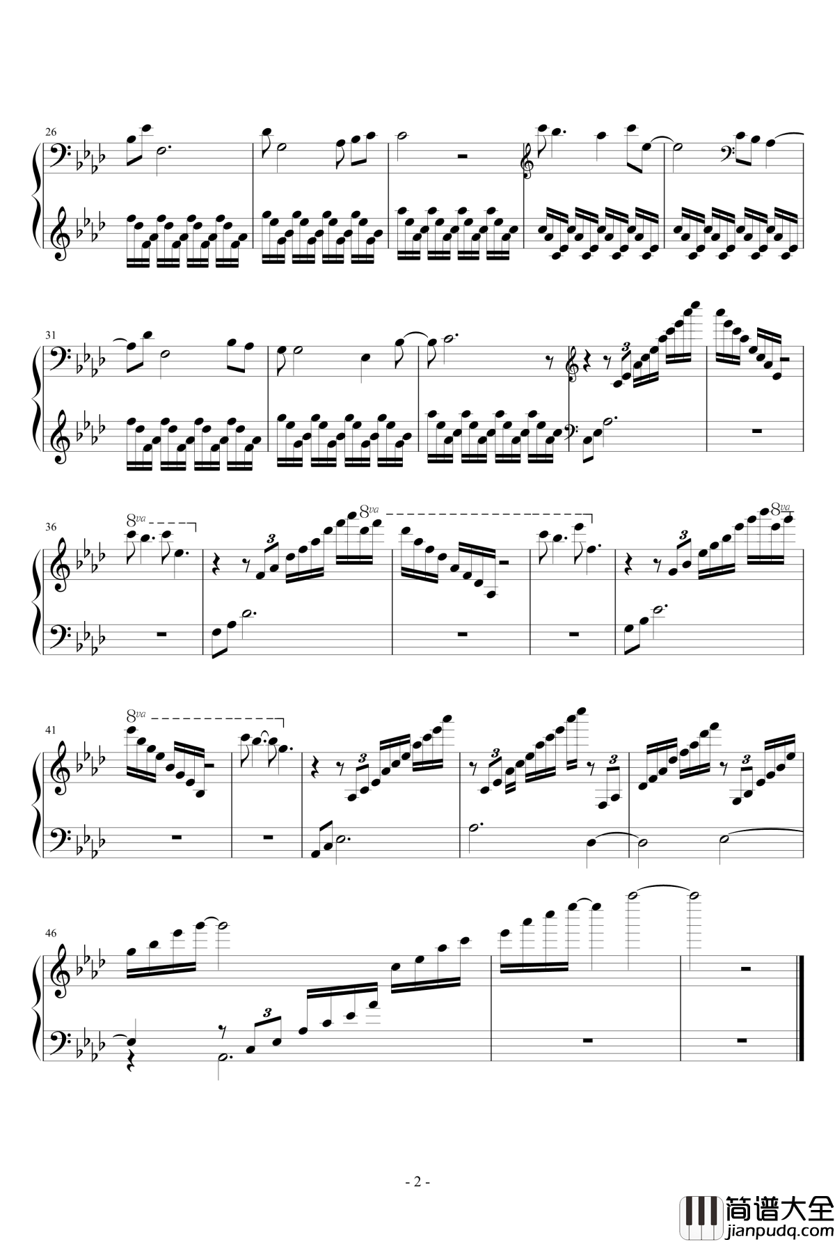 雨燕钢琴谱_付冬波