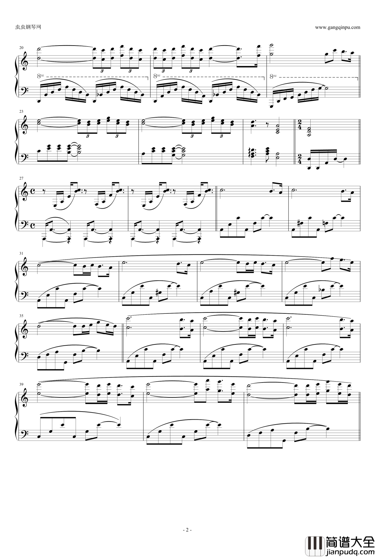 梦里的故事钢琴谱_克莱德曼