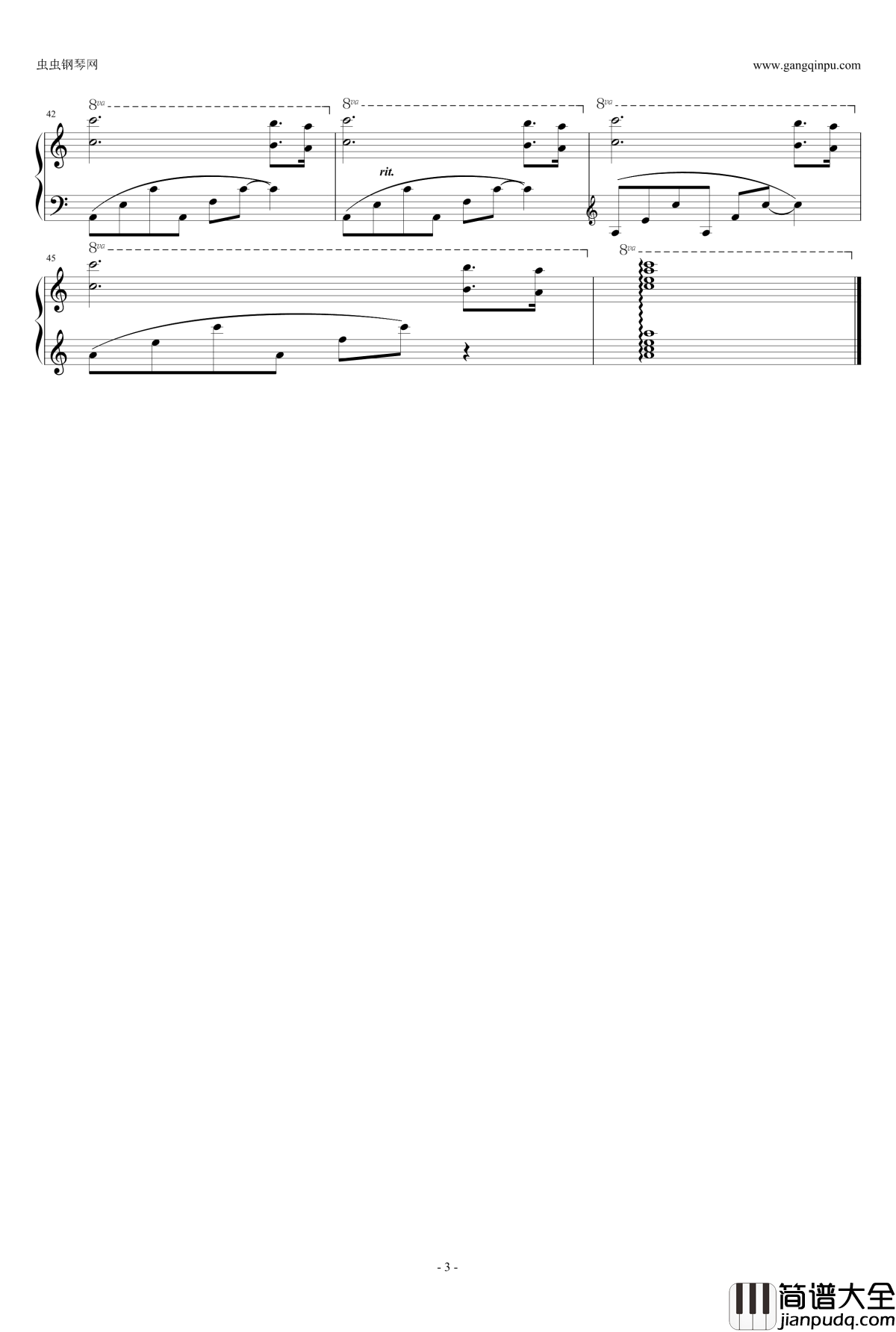 梦里的故事钢琴谱_克莱德曼