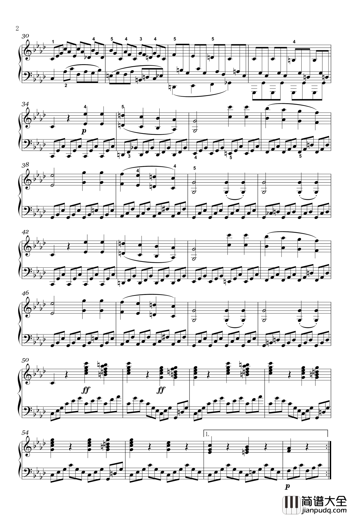 奏鸣曲钢琴谱_op_2_1_第四乐章_贝多芬_beethoven