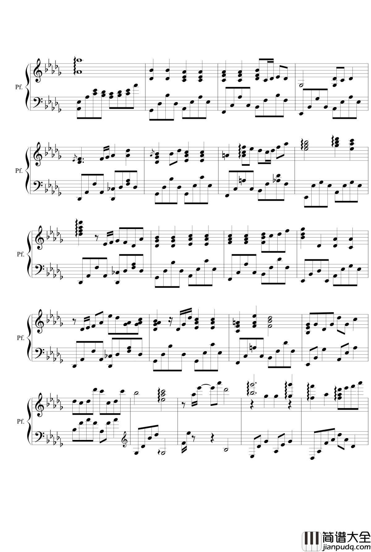 他钢琴谱__我和X先生_第二季_只为遇见你_主题曲_周艺博