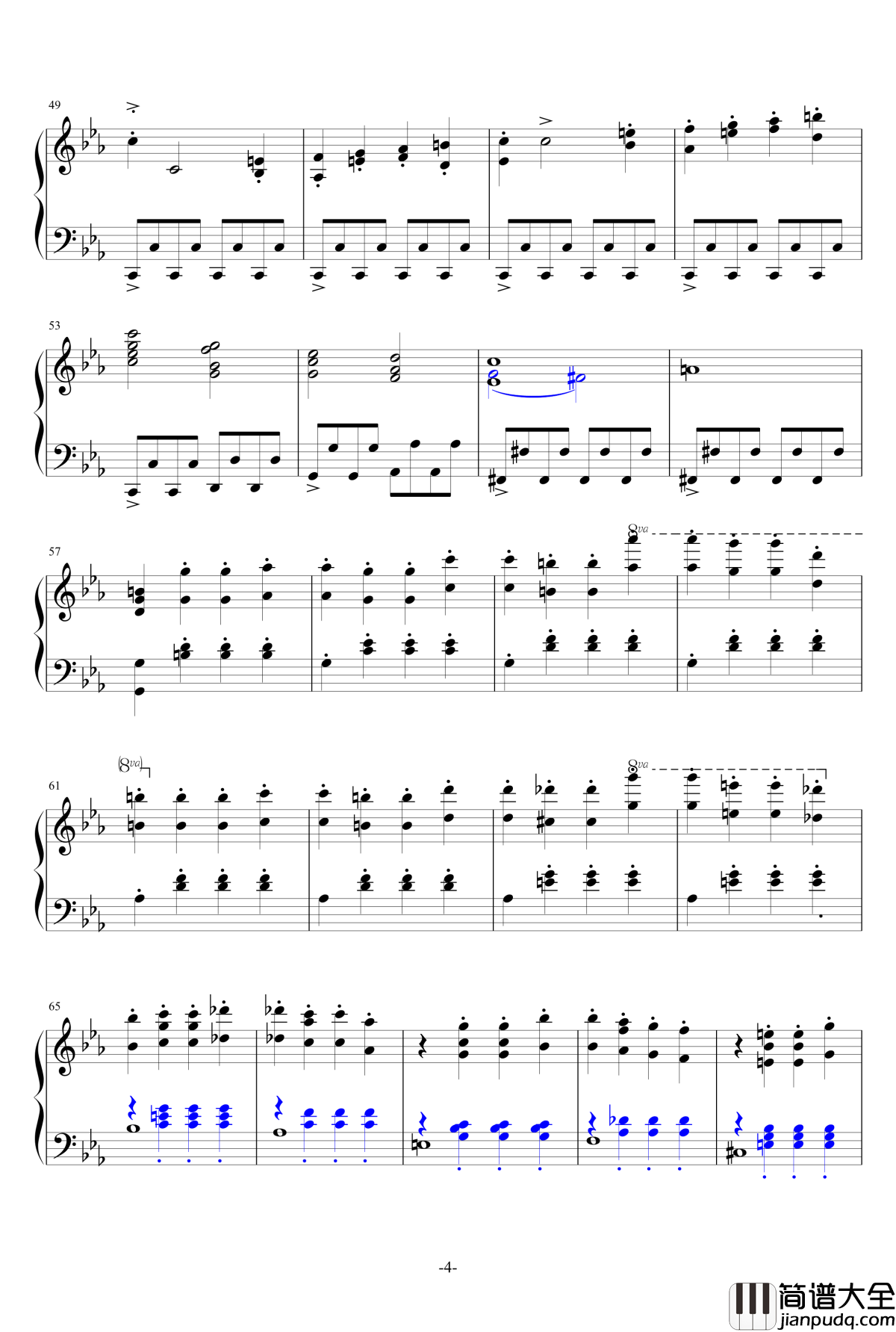 生日快乐钢琴谱_改进版_主题古典钢琴串烧_宋叫受