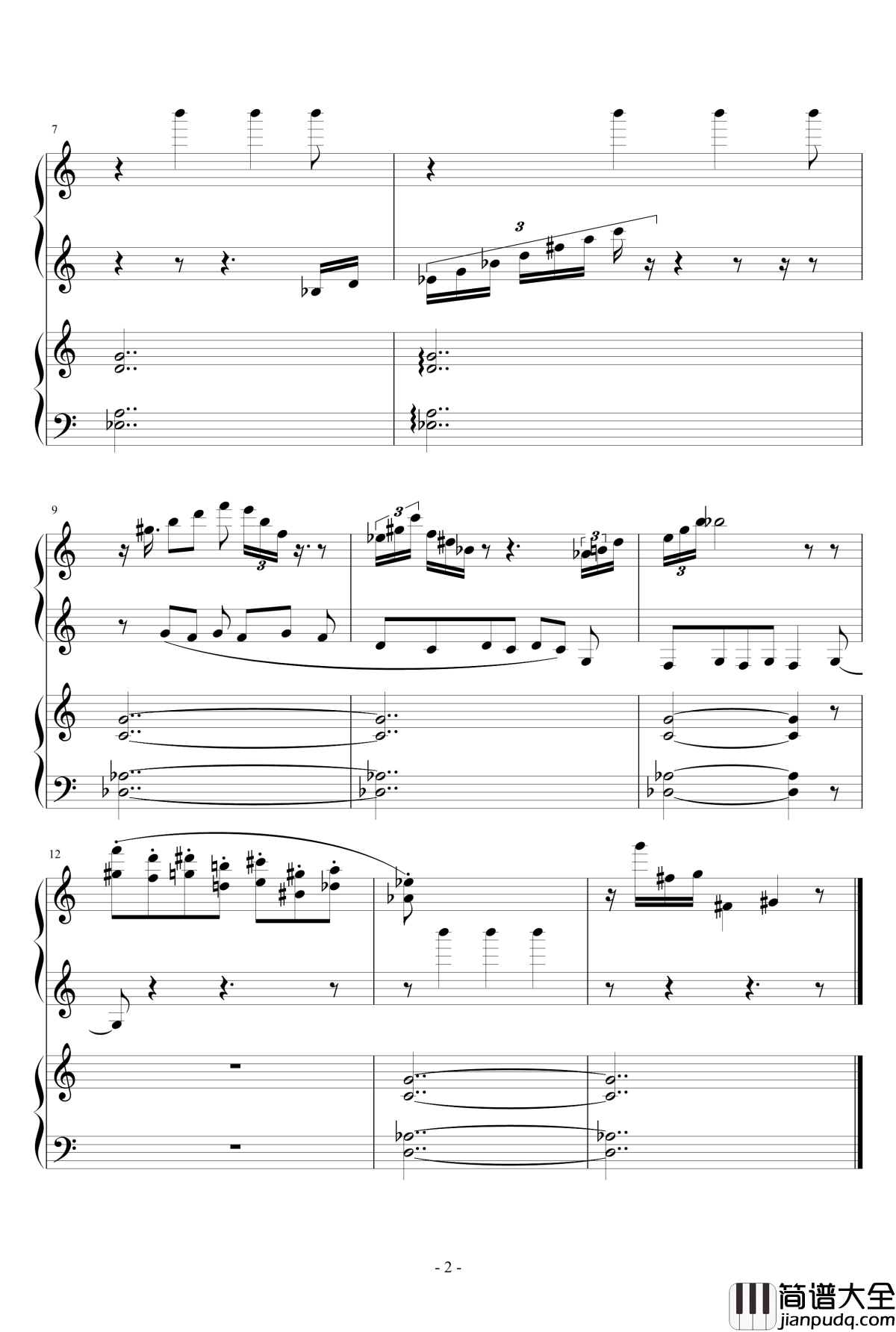 Nocturne钢琴谱_wudildy