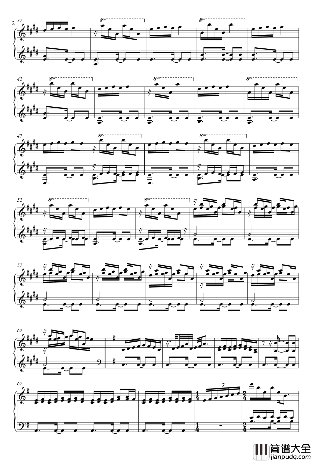 鲤钢琴谱_喵赛克版_同步音律喵赛克_河上下两世界