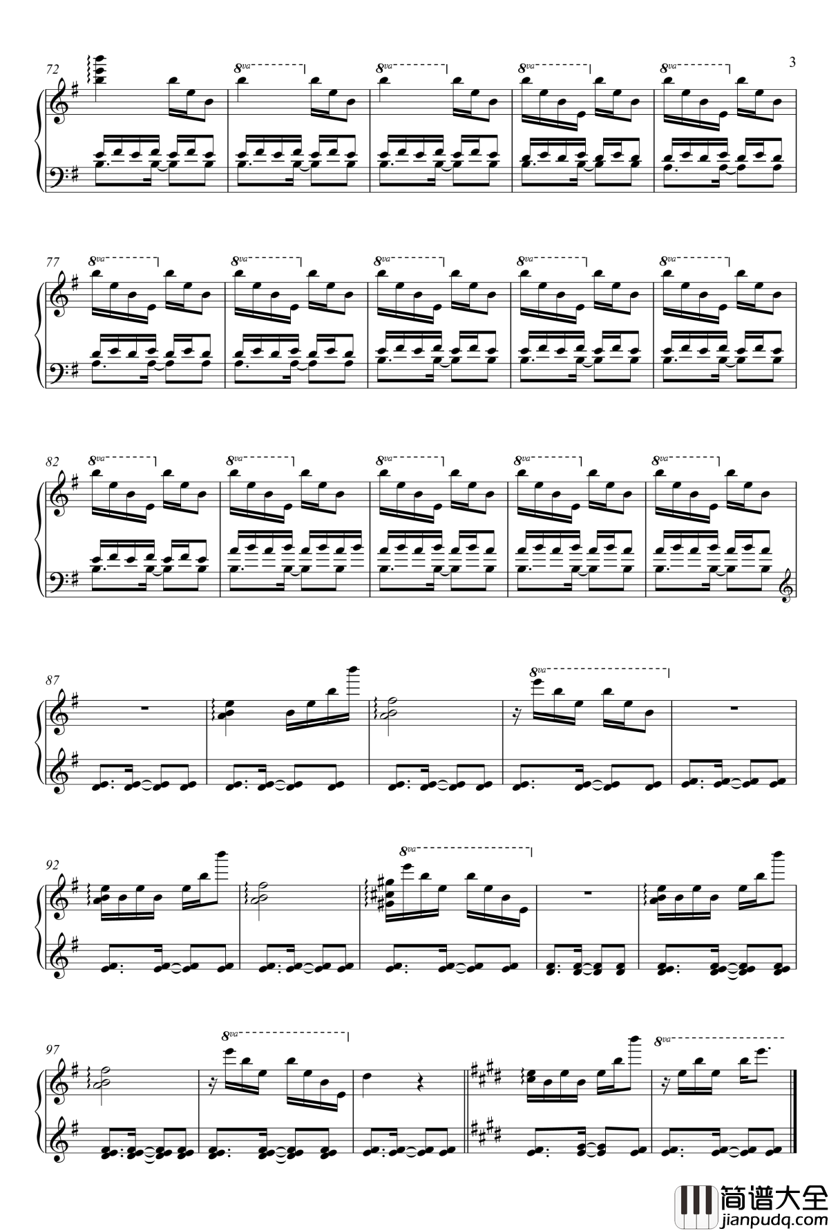 鲤钢琴谱_喵赛克版_同步音律喵赛克_河上下两世界