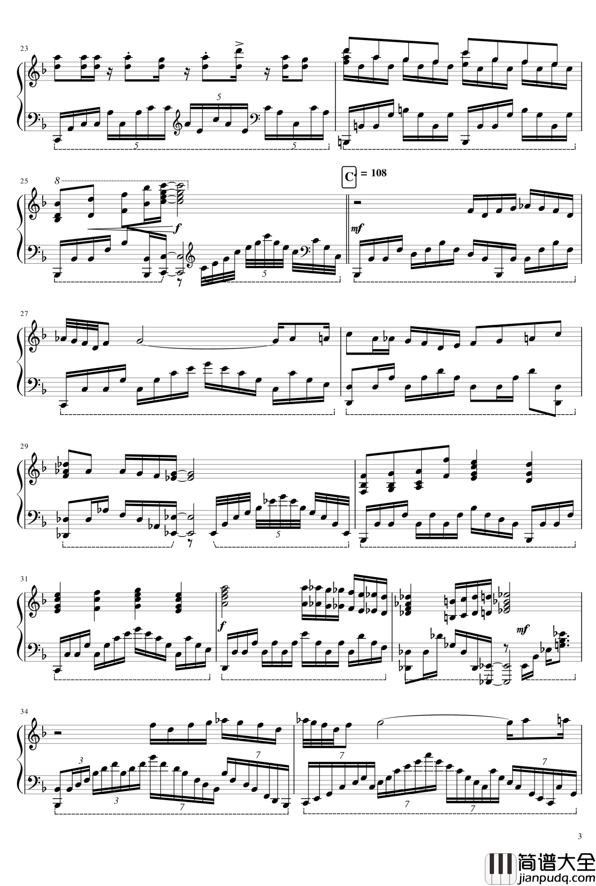 _Megalovania钢琴谱_undertale