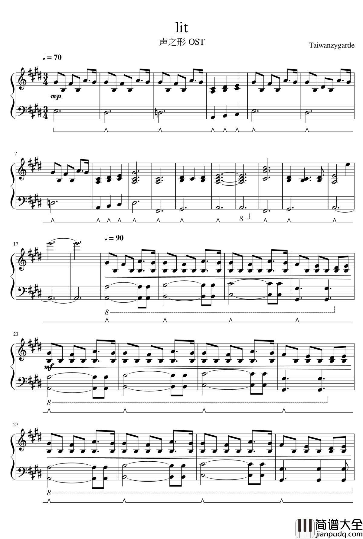 声之形OST钢琴谱_Lit_声之形