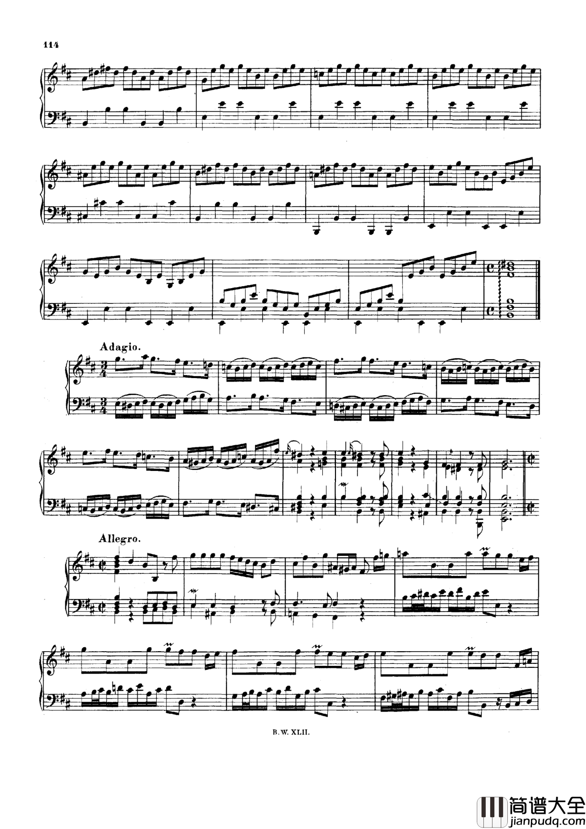 降B小调协奏曲钢琴谱_巴赫