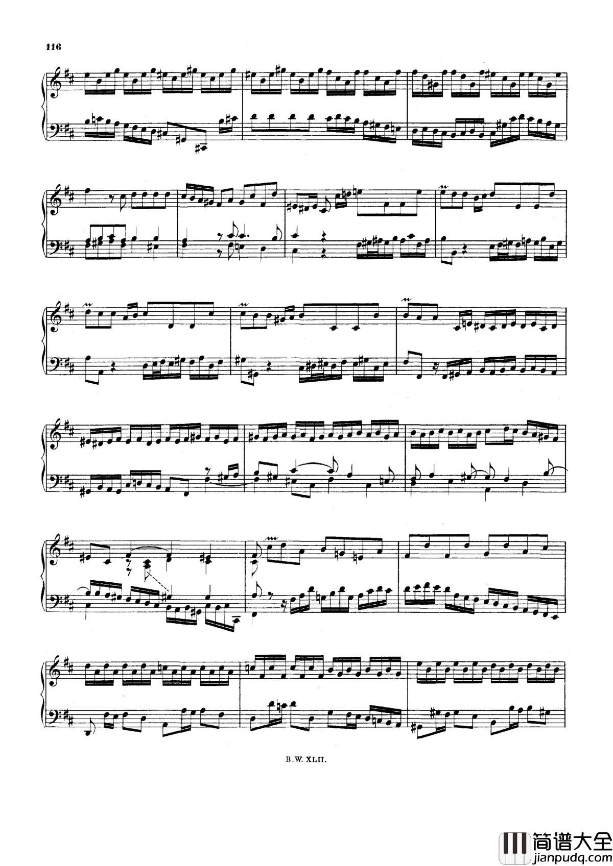 降B小调协奏曲钢琴谱_巴赫