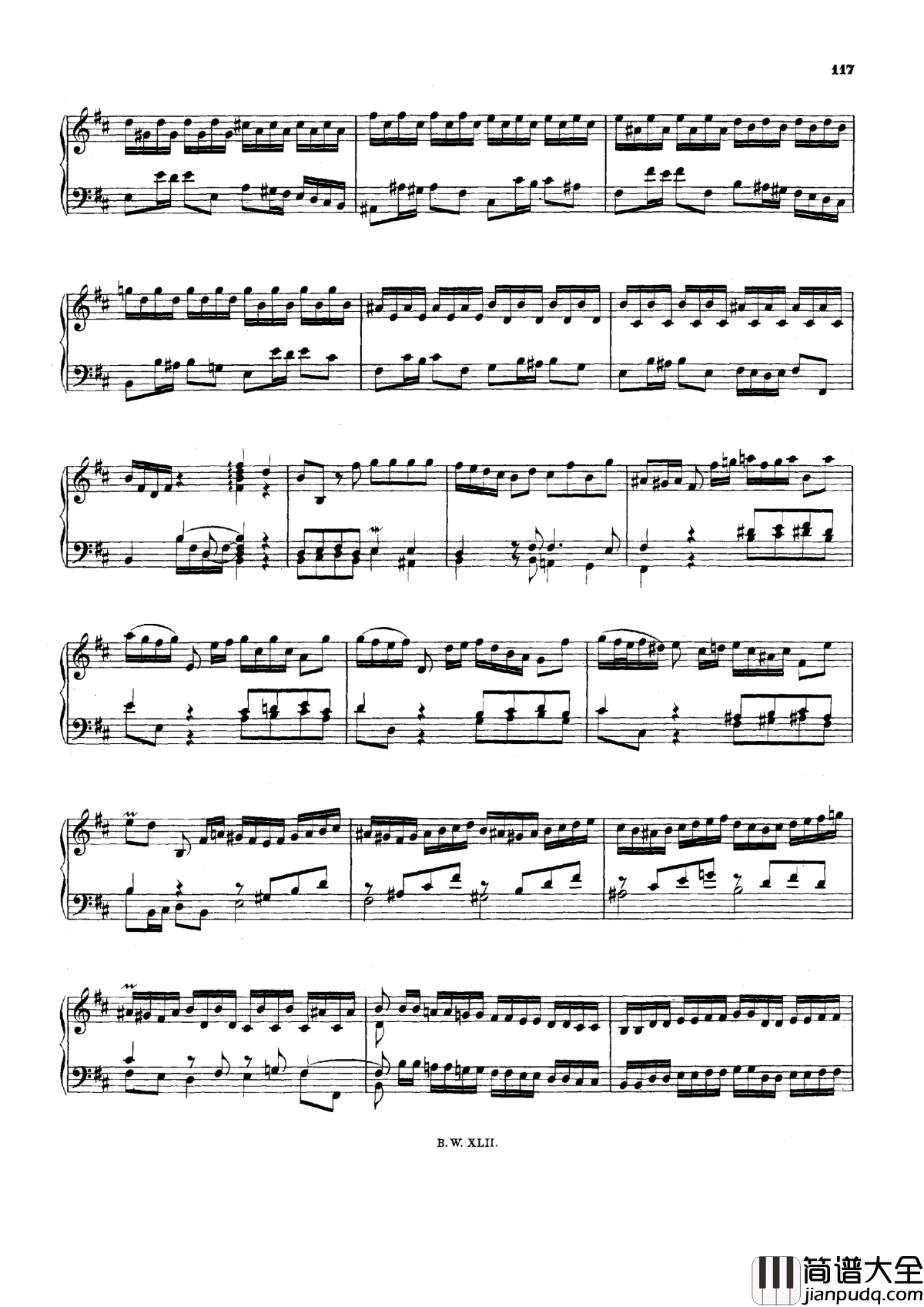 降B小调协奏曲钢琴谱_巴赫