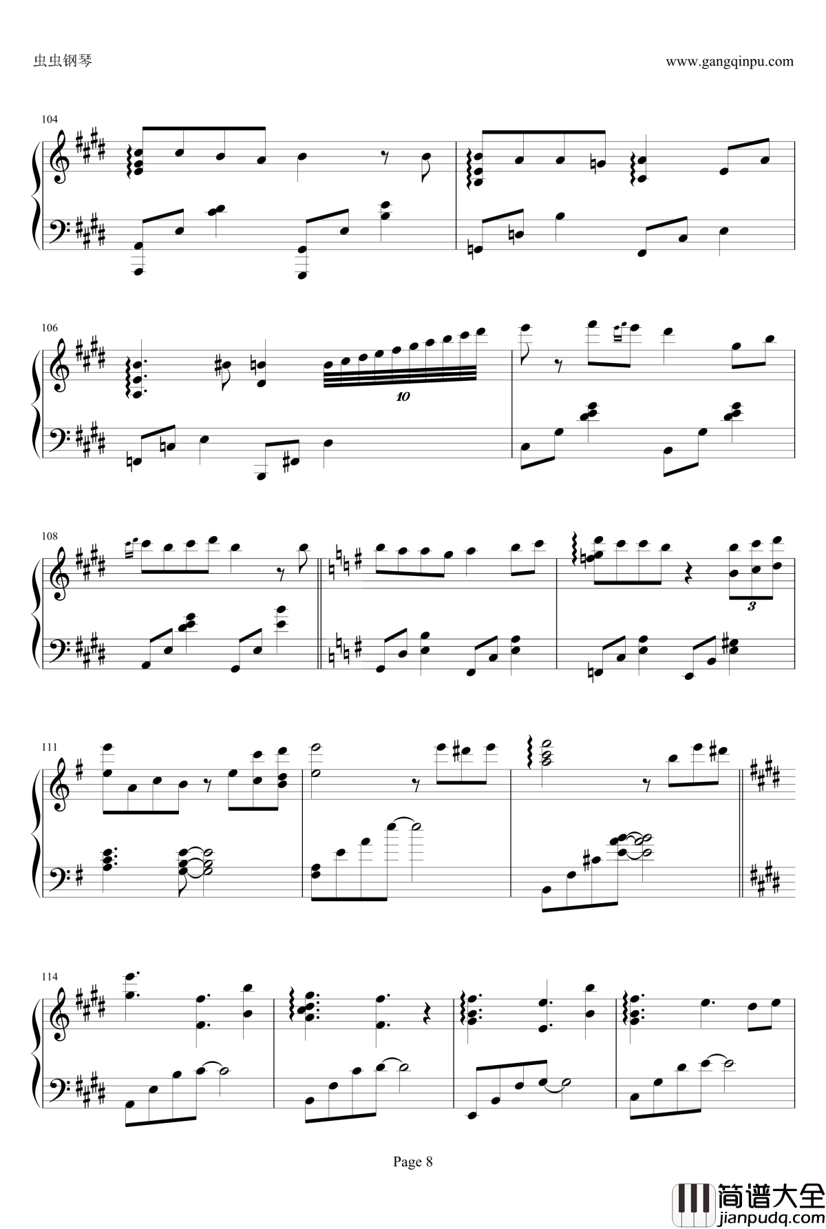 いのちの名前钢琴谱_広橋真紀子演奏版