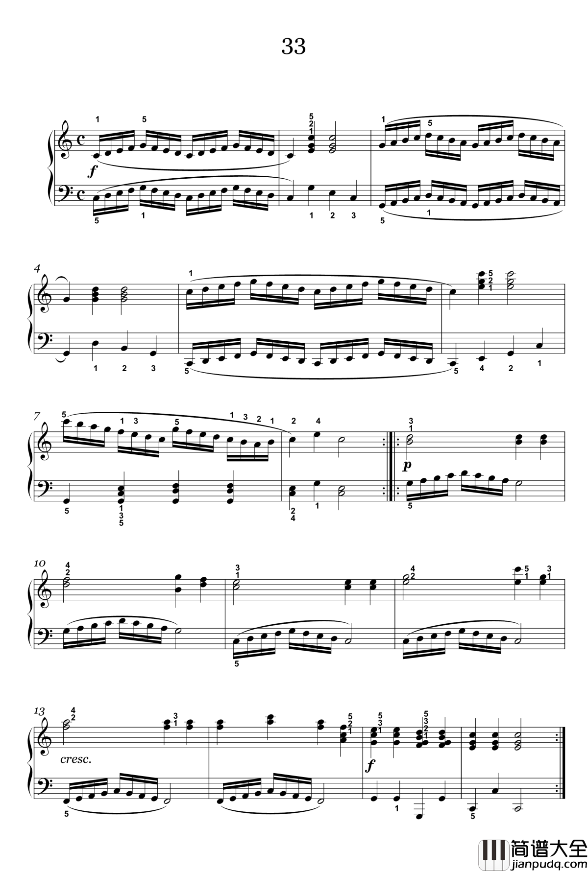 33钢琴谱_56_车尔尼_Czerny_599
