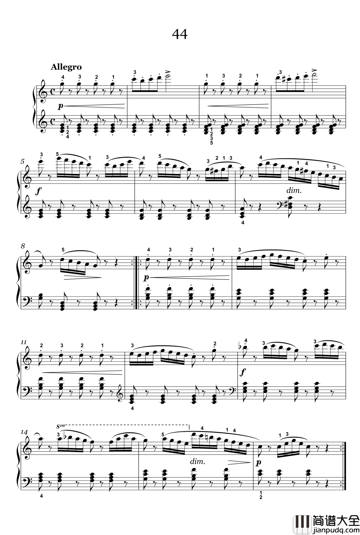 33钢琴谱_56_车尔尼_Czerny_599