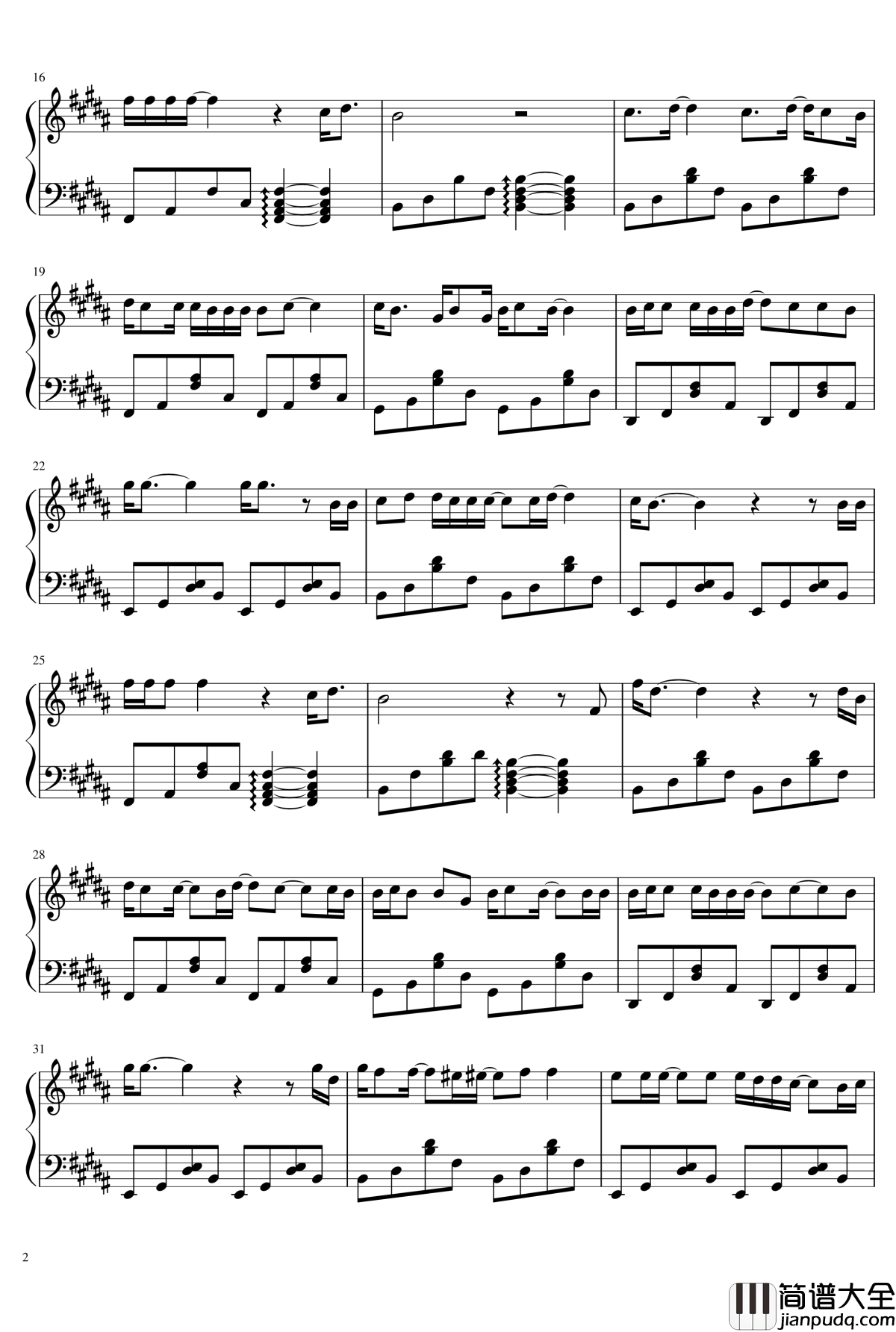 八月十五钢琴谱_房东的猫