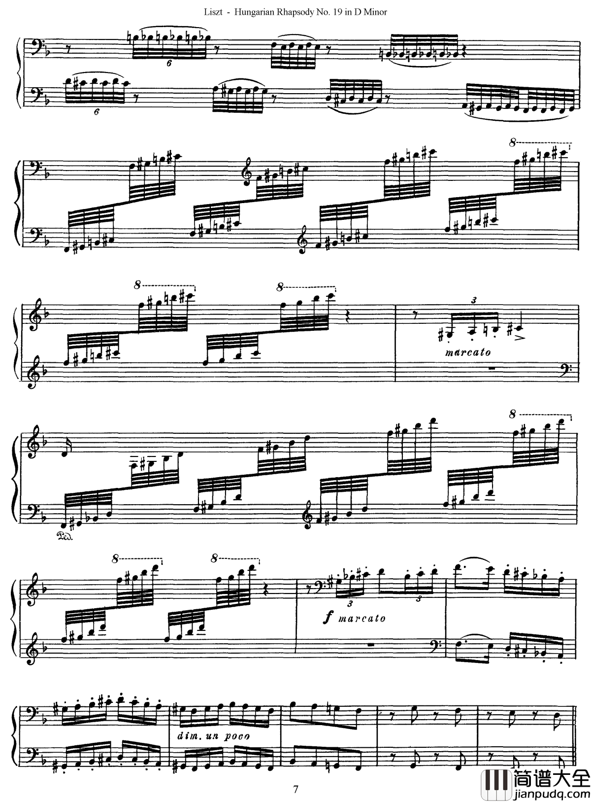 匈牙利狂想曲第19号钢琴谱_最后的狂想_李斯特