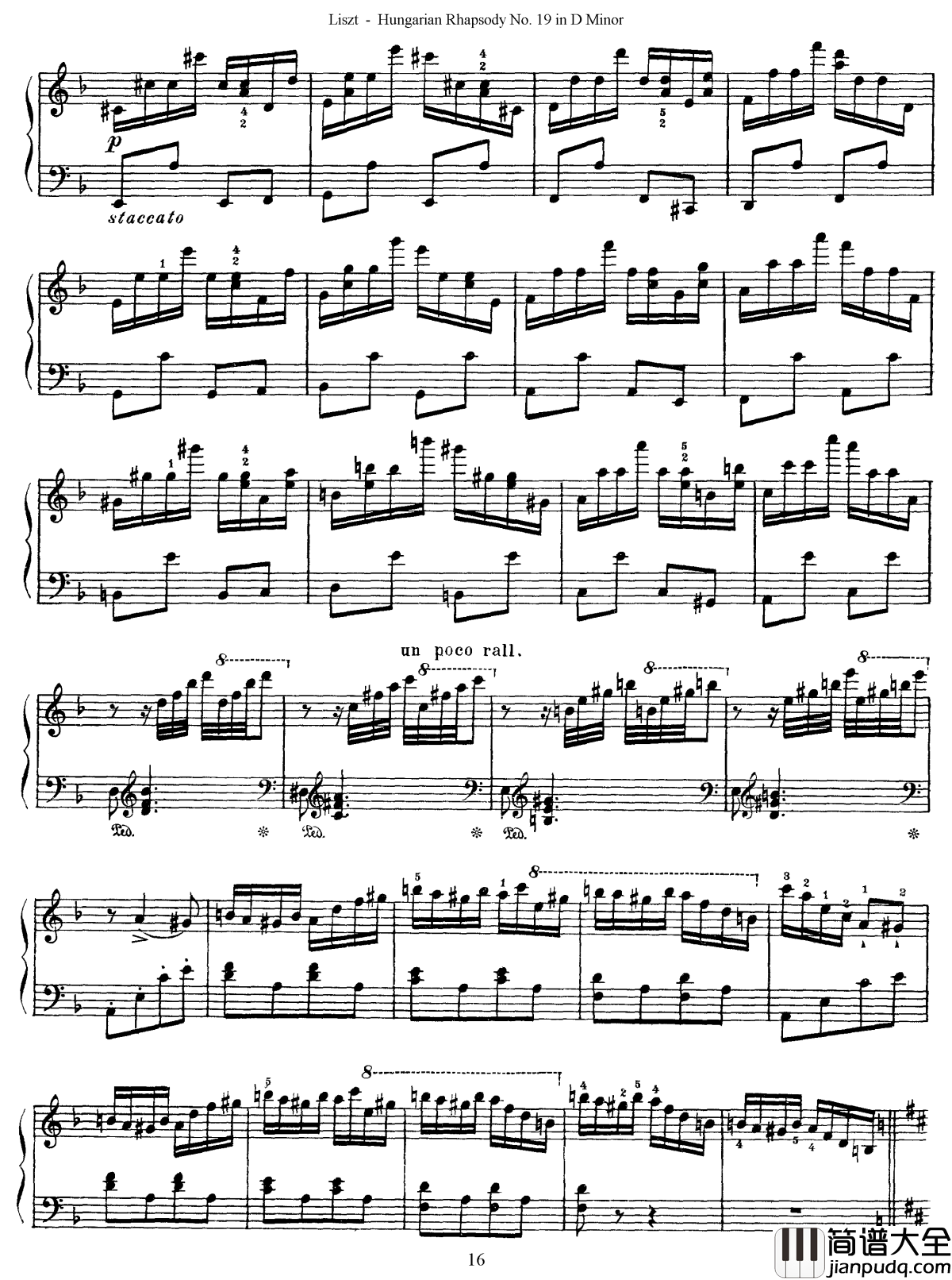 匈牙利狂想曲第19号钢琴谱_最后的狂想_李斯特