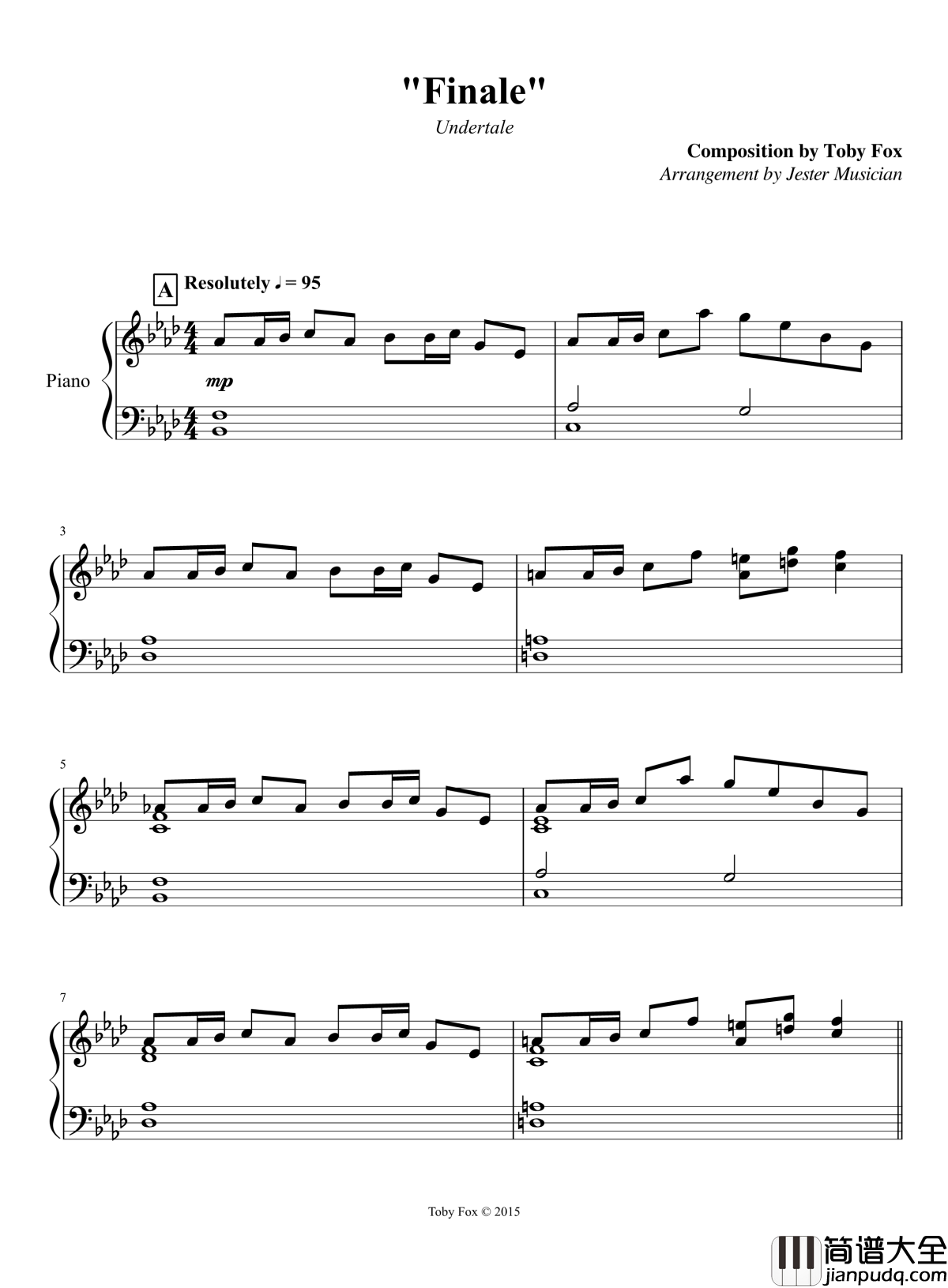 最终钢琴谱_Undertale