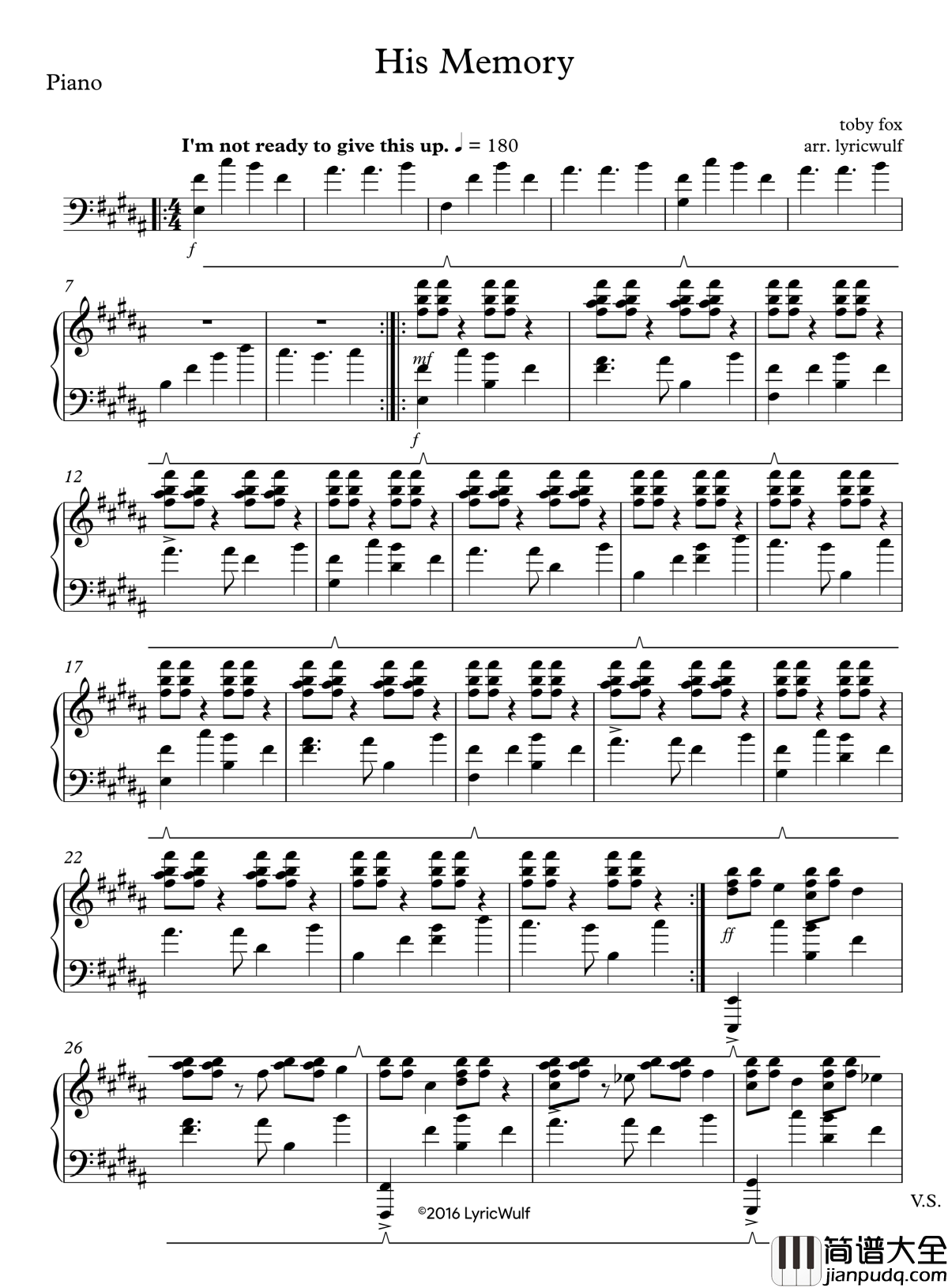 他的主题钢琴谱_Undertale__[钹+小鼓+钢琴]