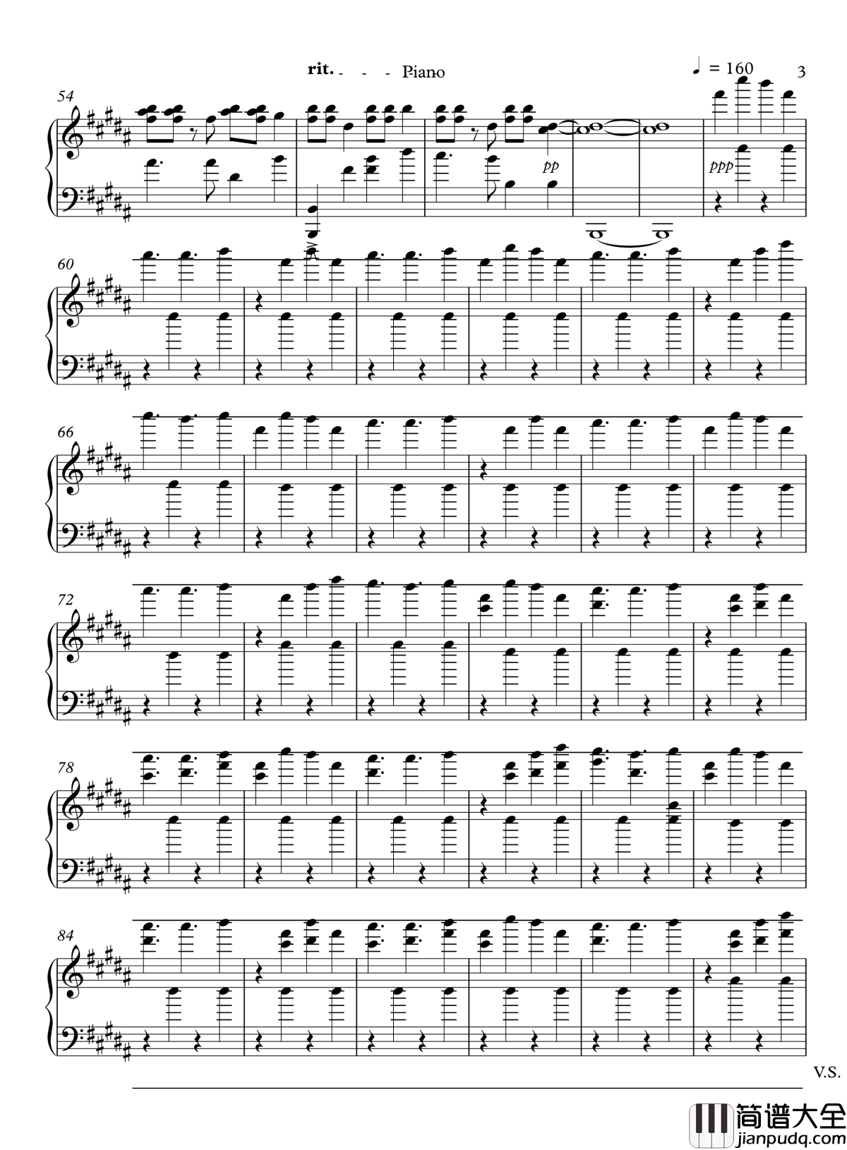 他的主题钢琴谱_Undertale__[钹+小鼓+钢琴]