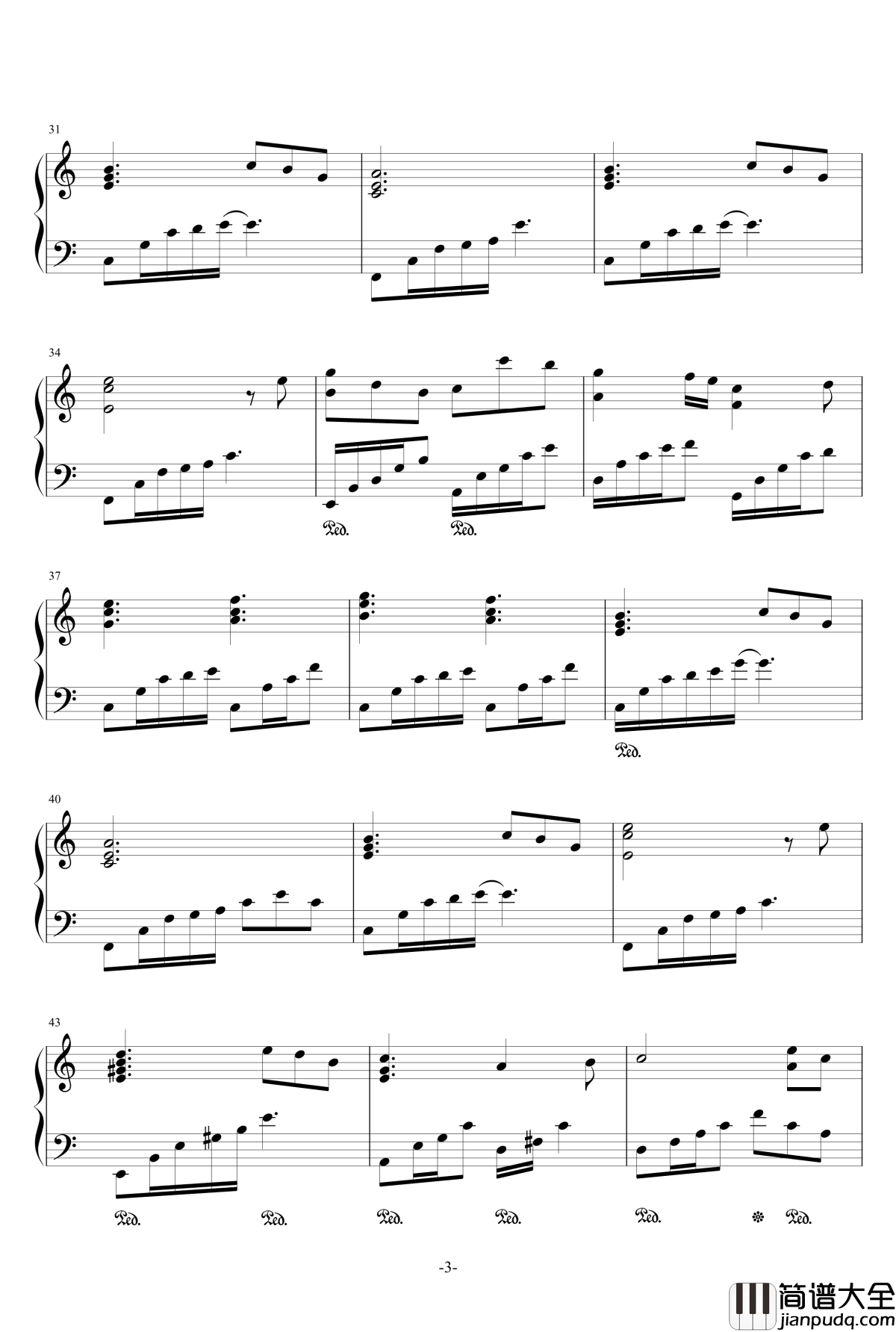 _優しい風が吹くあの場所で钢琴谱_春日野穹_缘之空插曲