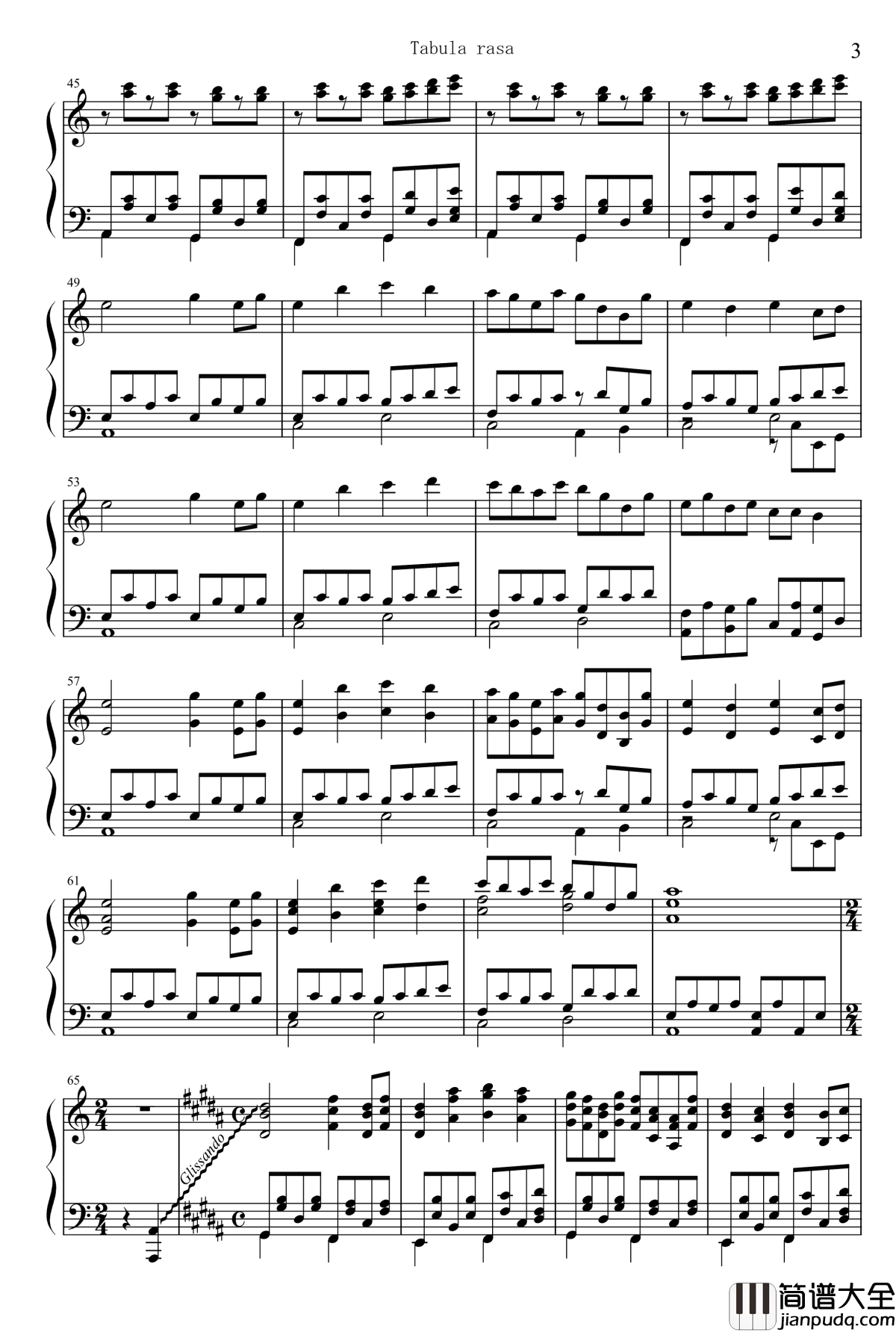 空白少女钢琴谱_zun