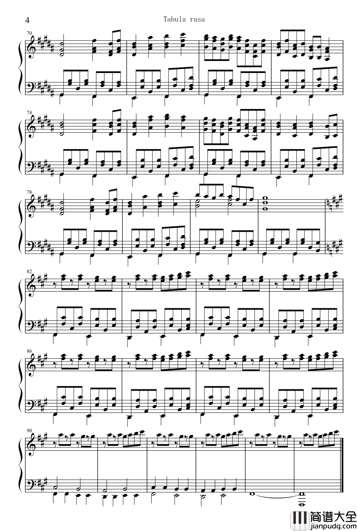 空白少女钢琴谱_zun