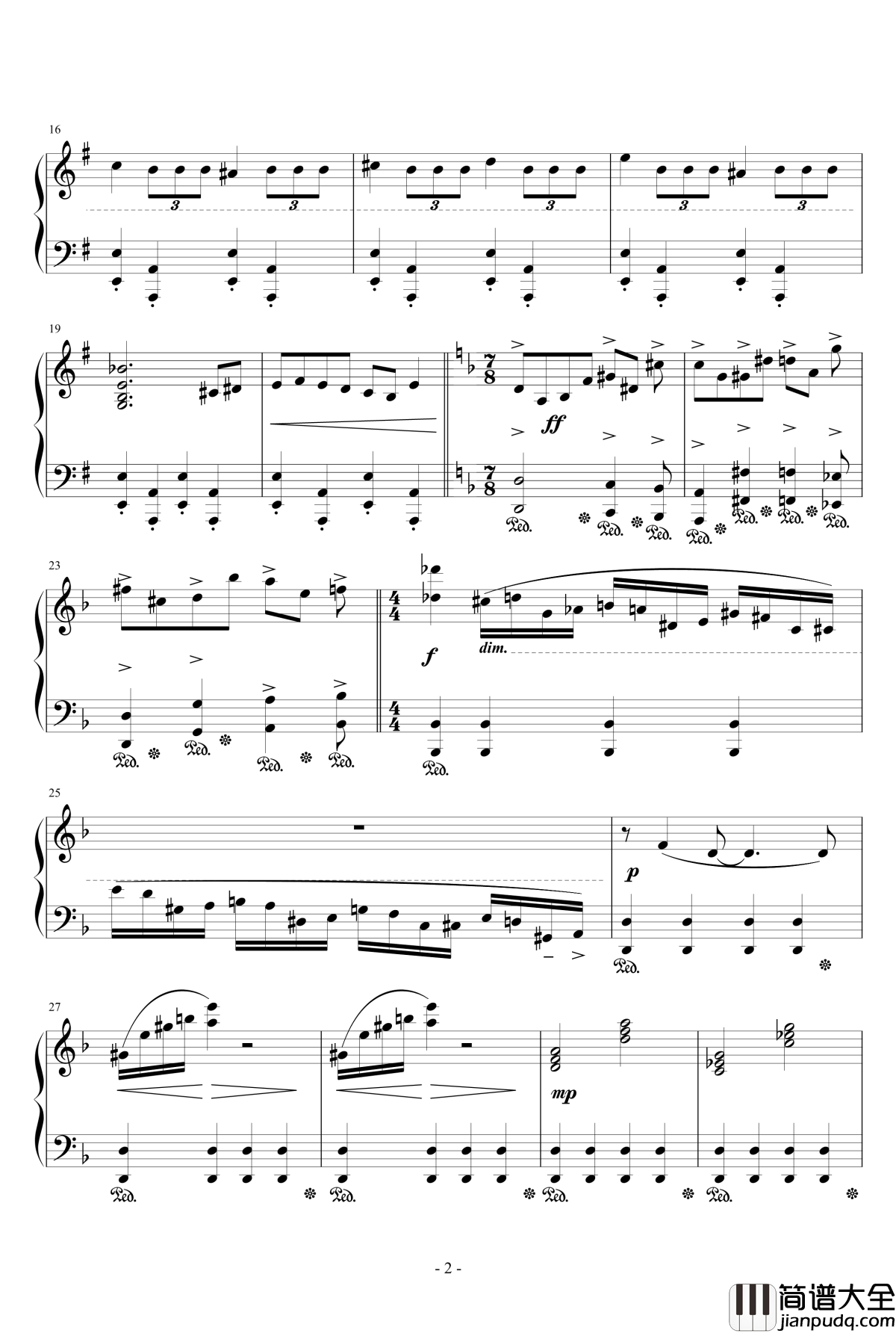 片翼の天使钢琴谱_交响乐版_最终幻想