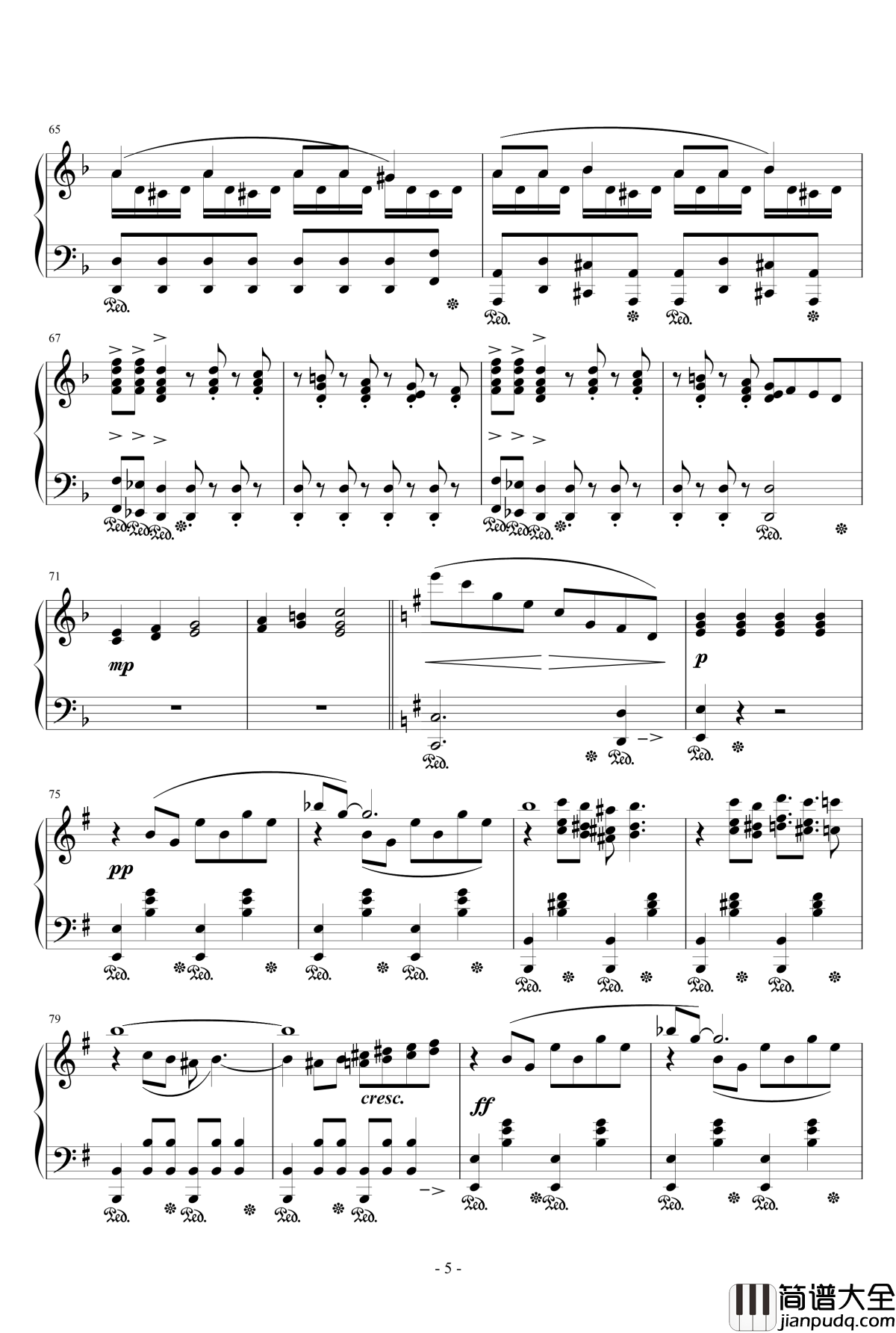 片翼の天使钢琴谱_交响乐版_最终幻想