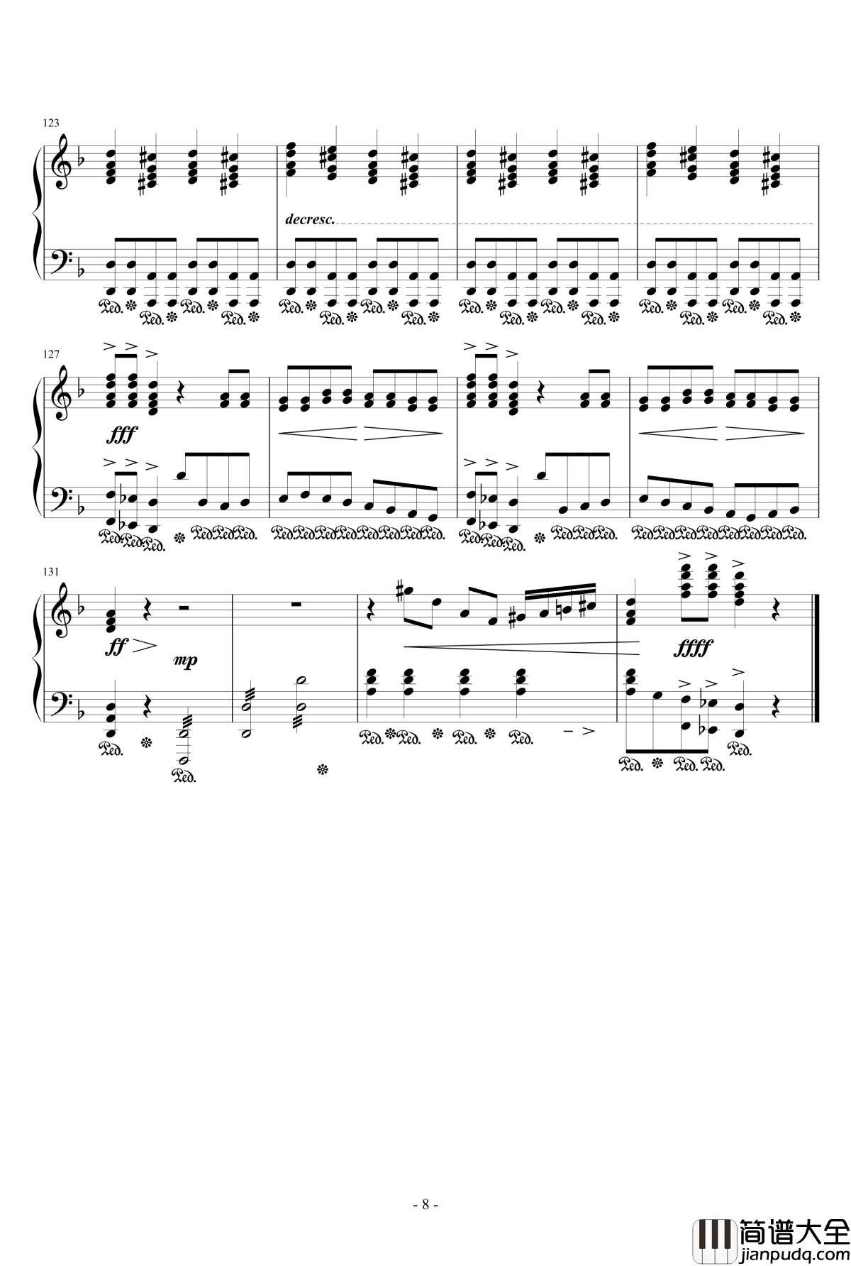 片翼の天使钢琴谱_交响乐版_最终幻想