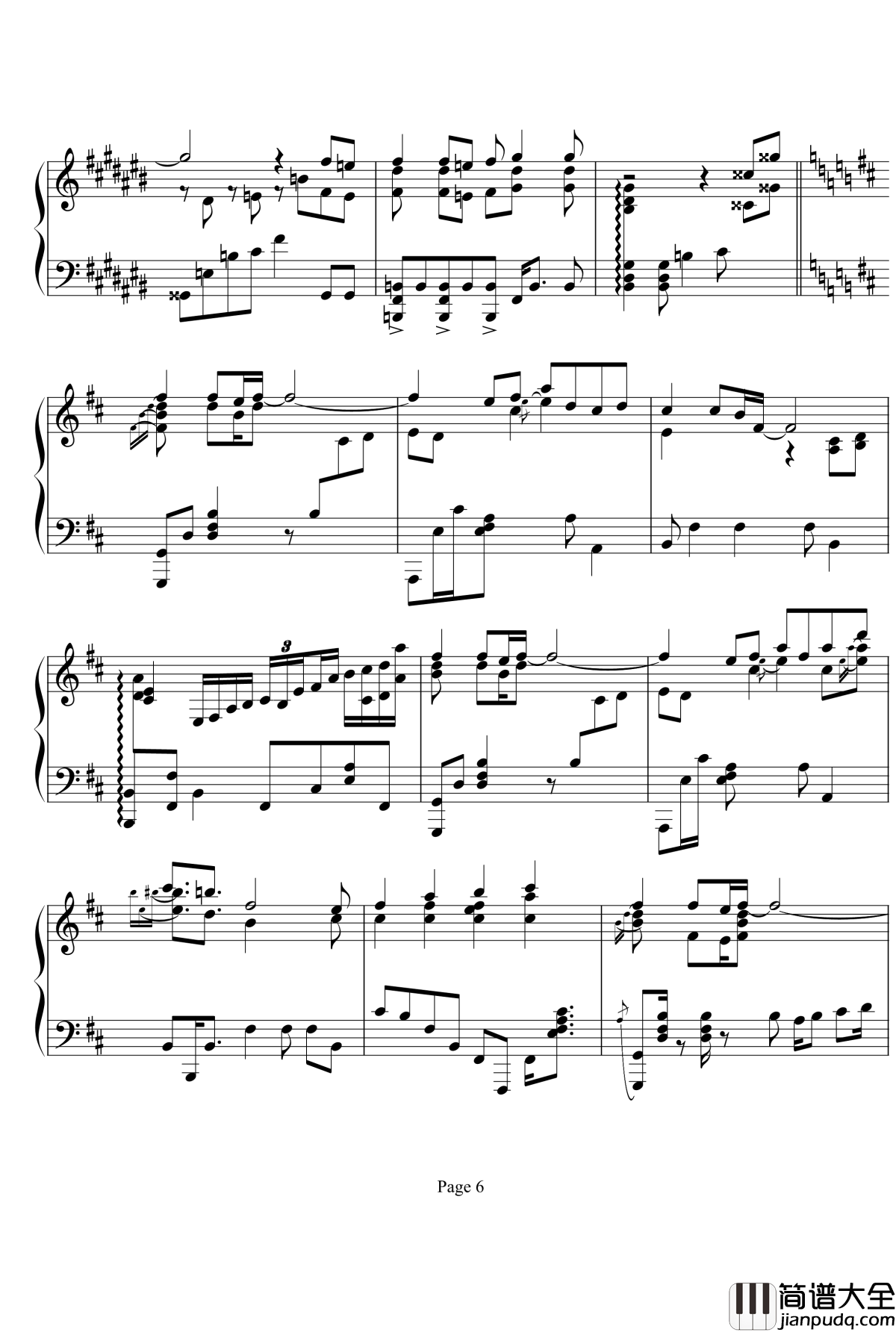 鸟之诗钢琴谱_jazz_麻枝准