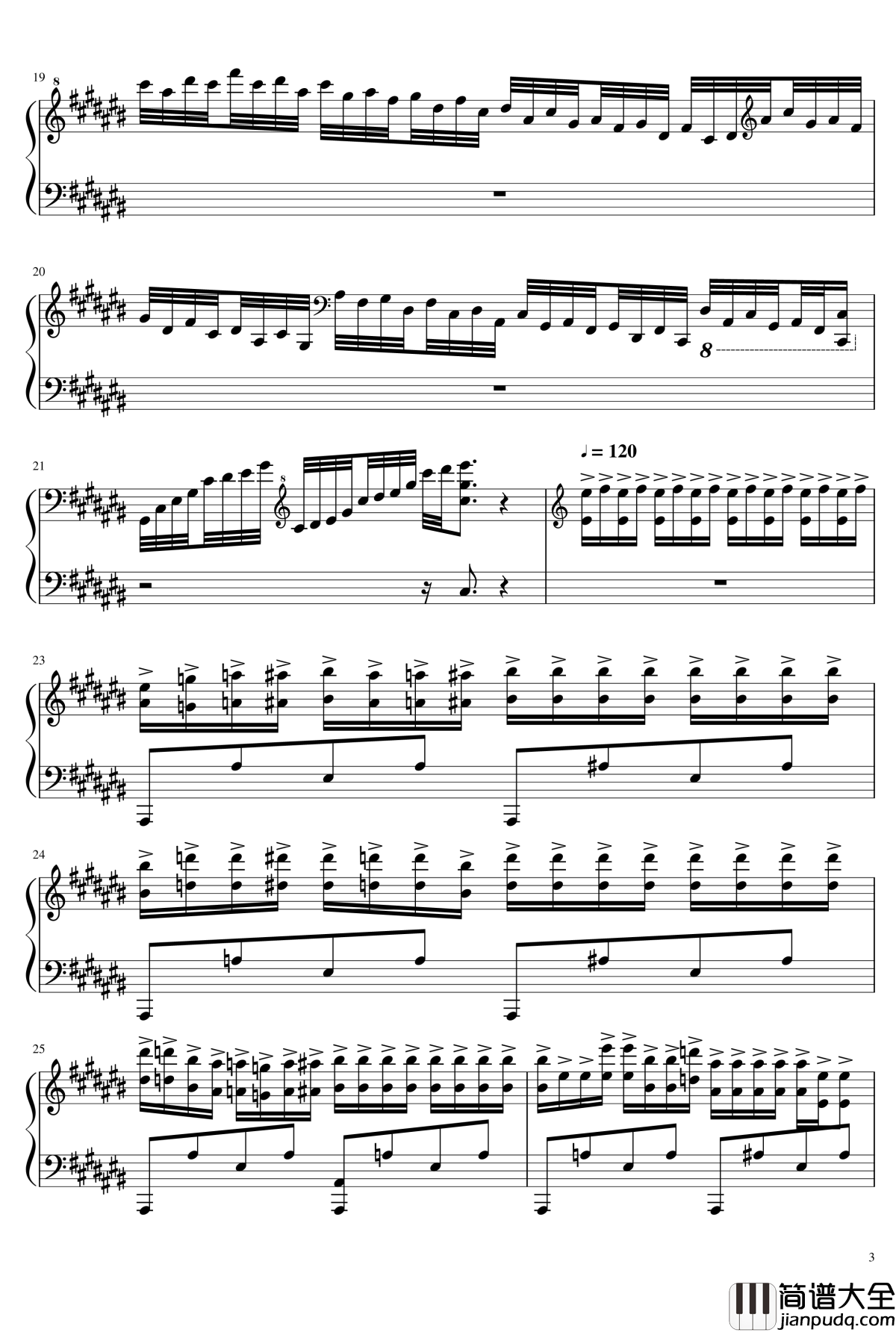 圣诞狂想曲钢琴谱_别踩白块儿