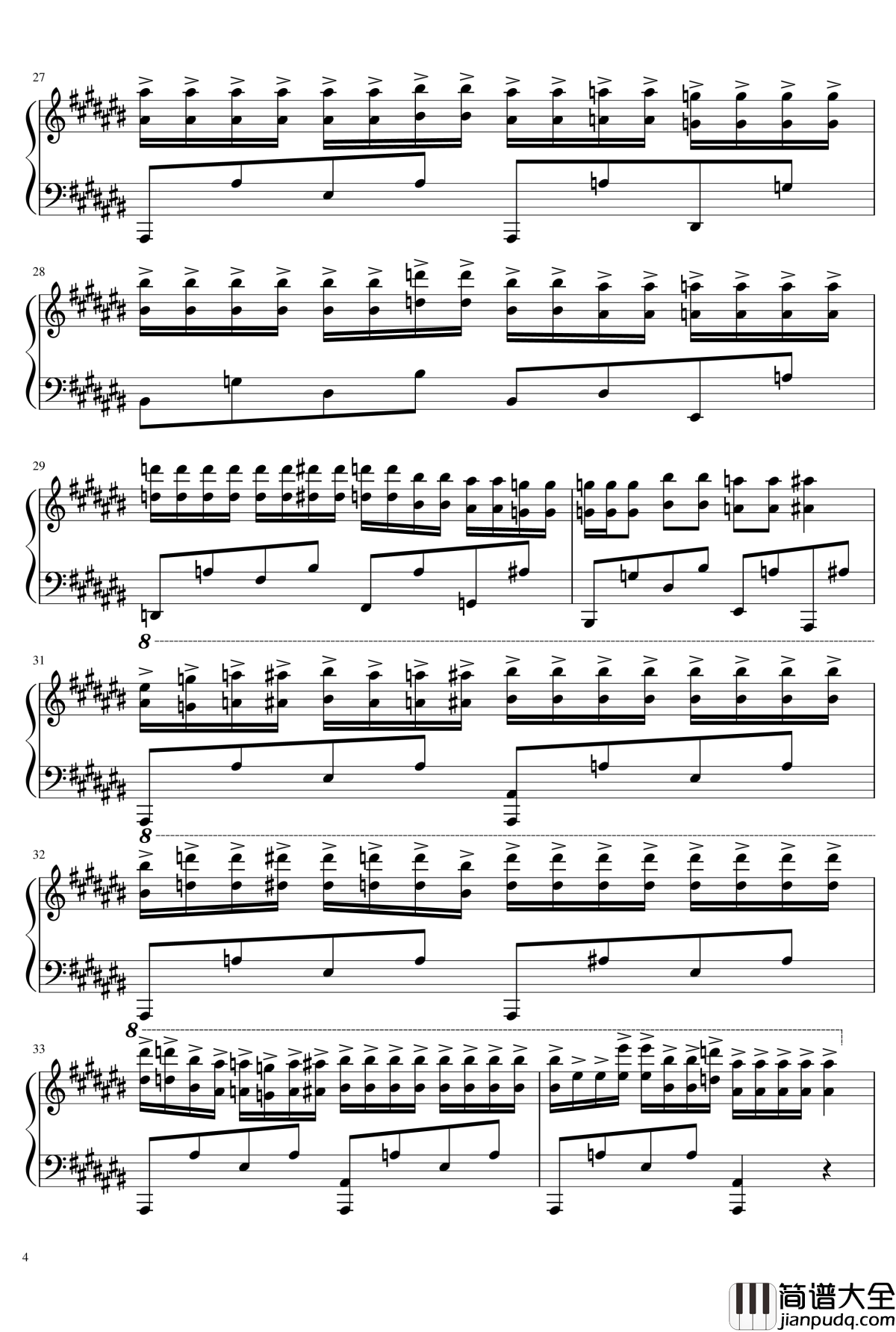 圣诞狂想曲钢琴谱_别踩白块儿