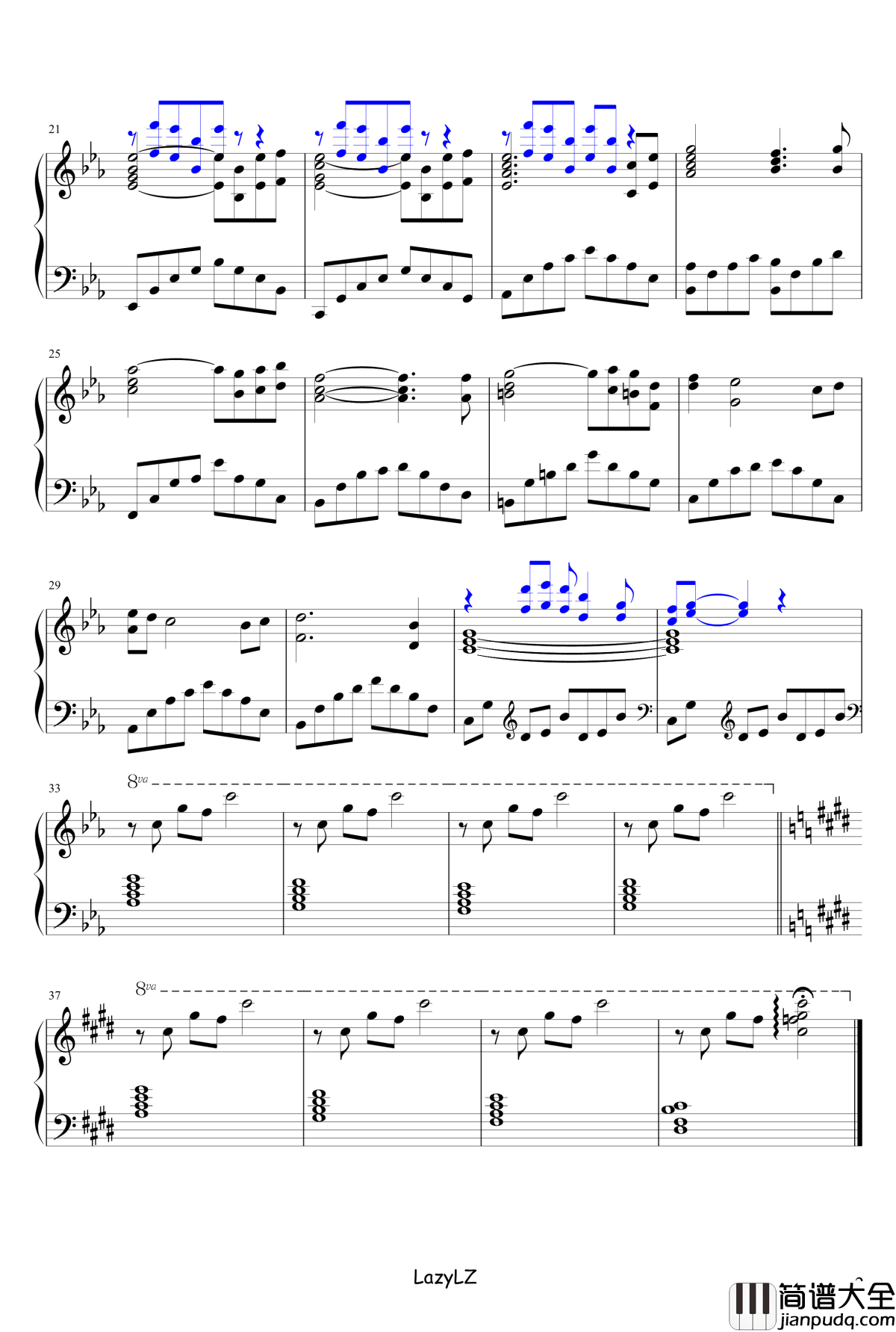 菊次郎的夏天OST钢琴谱__Mother_The_Rain_短版_久石让