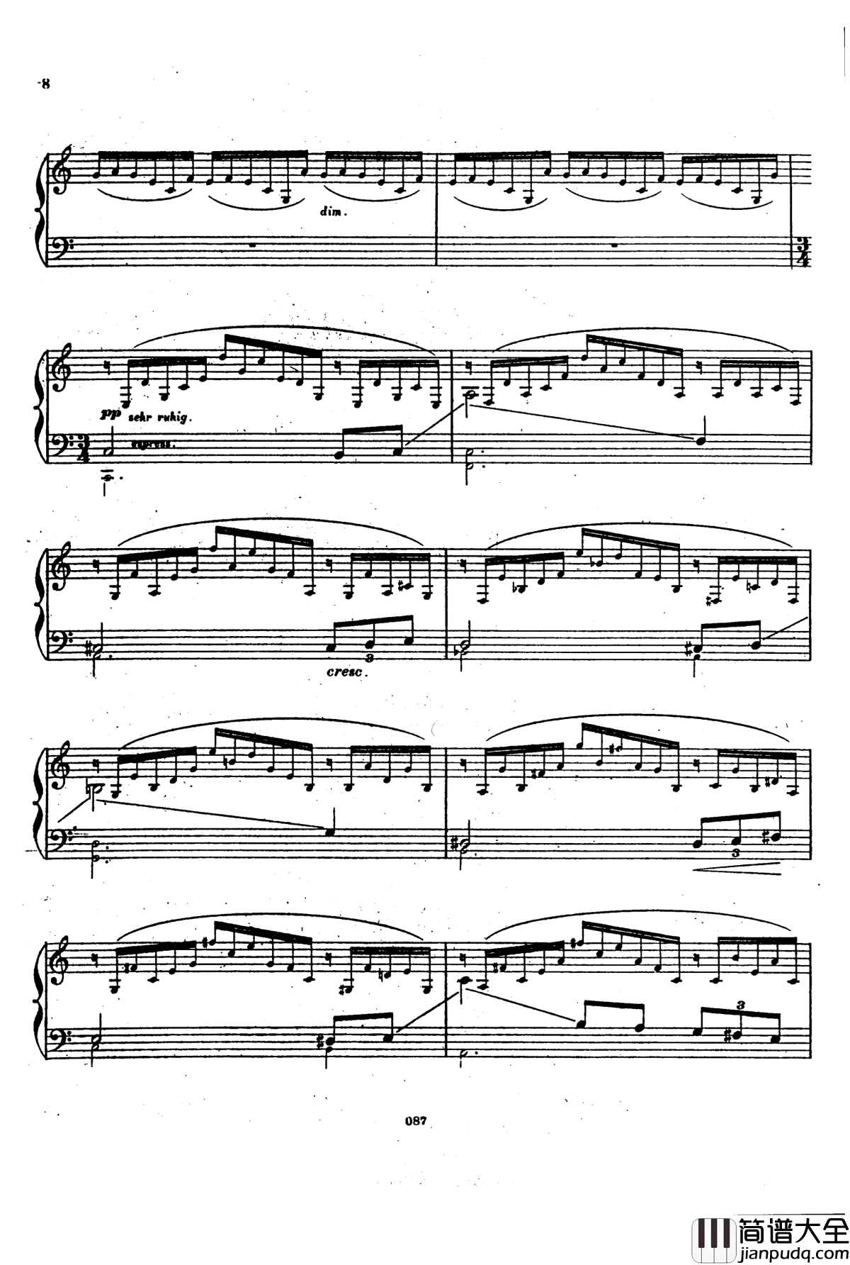 森林低语钢琴谱_瓦格纳