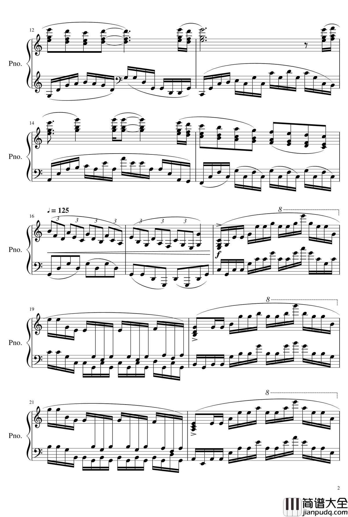 _筑梦钢琴谱_钢琴块_2_别踩白块儿