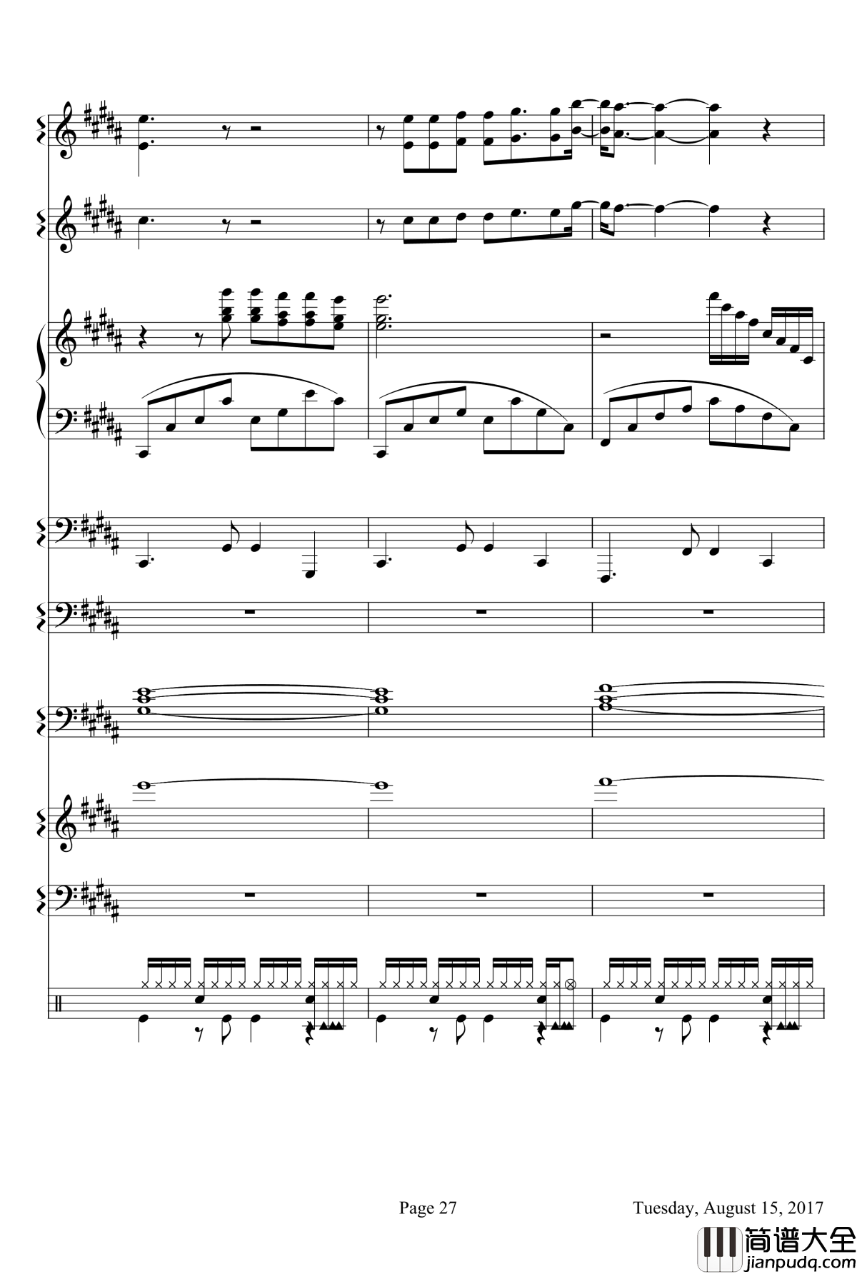 Je_t_aime_Mon_Amor钢琴谱_克莱德曼