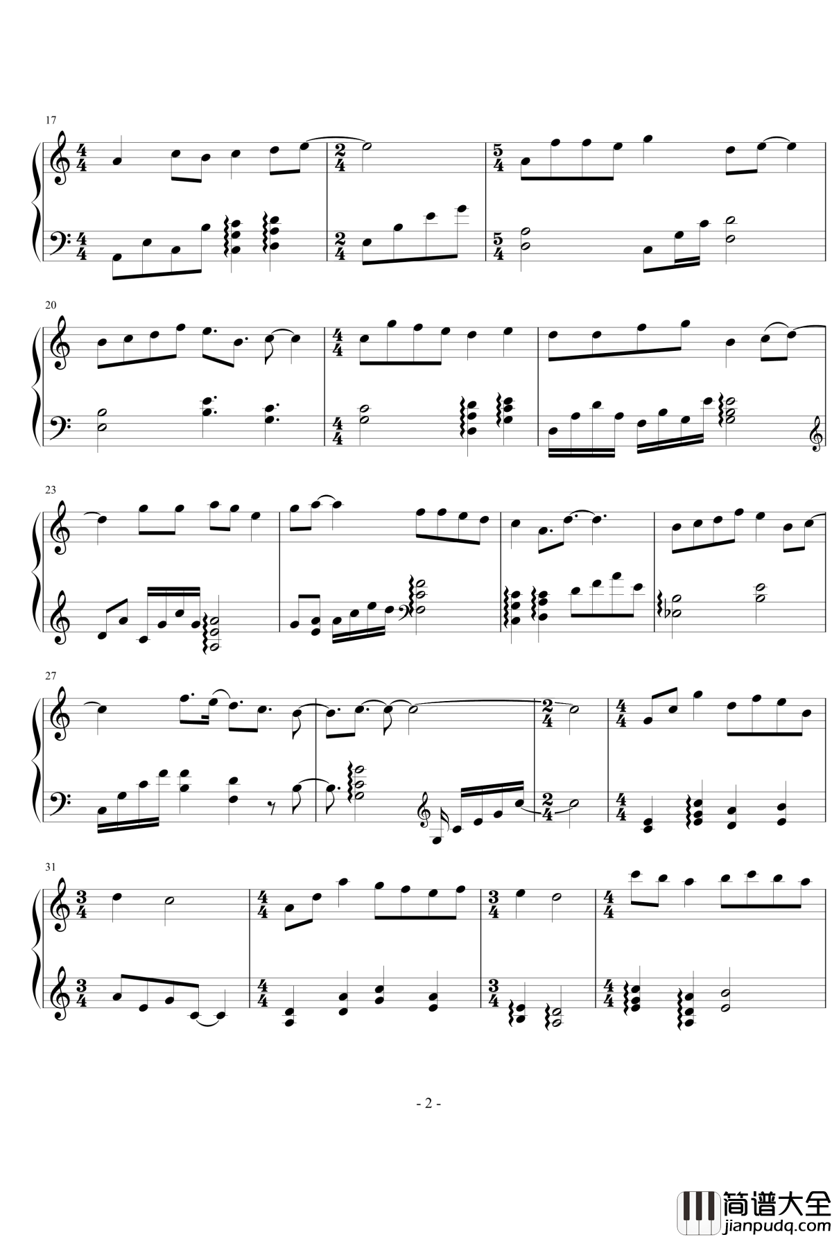 离开钢琴谱_wza67865385