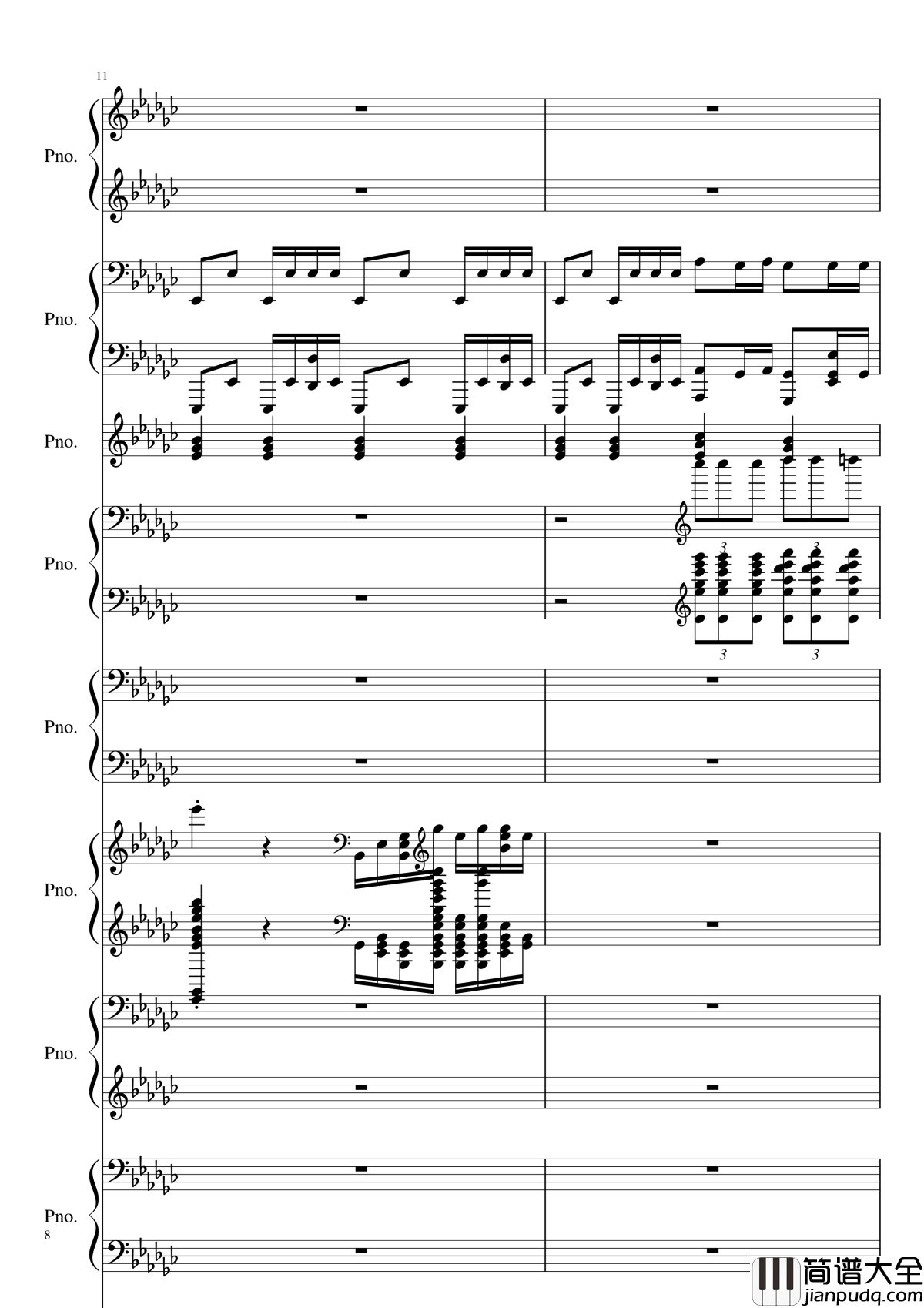 Bad_Apple!!!钢琴谱_黑化