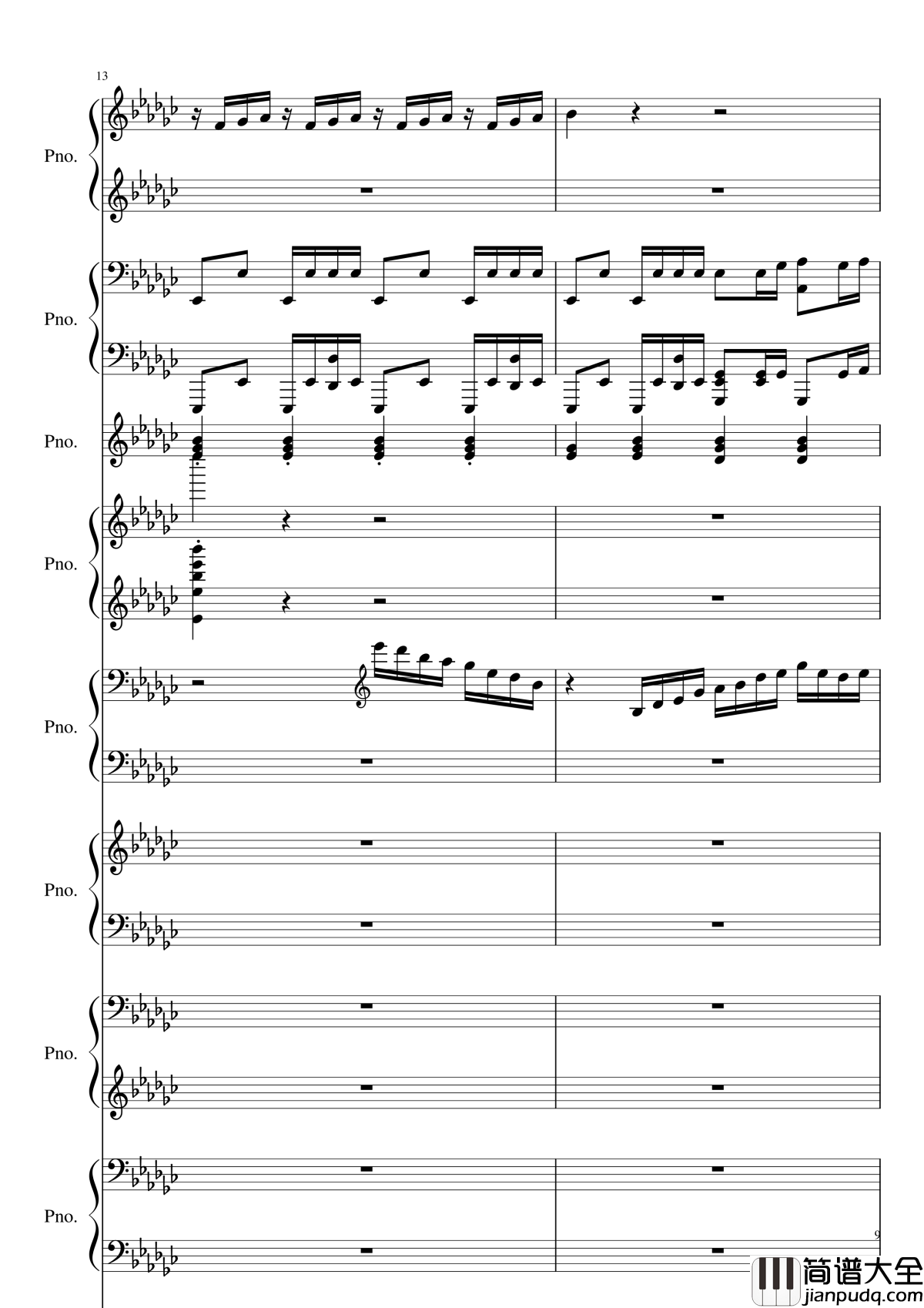 Bad_Apple!!!钢琴谱_黑化