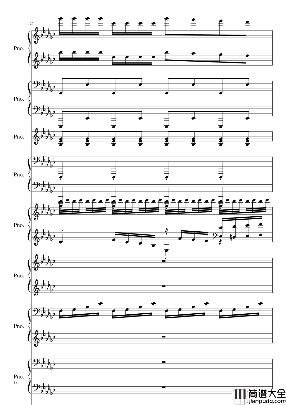 Bad_Apple!!!钢琴谱_黑化