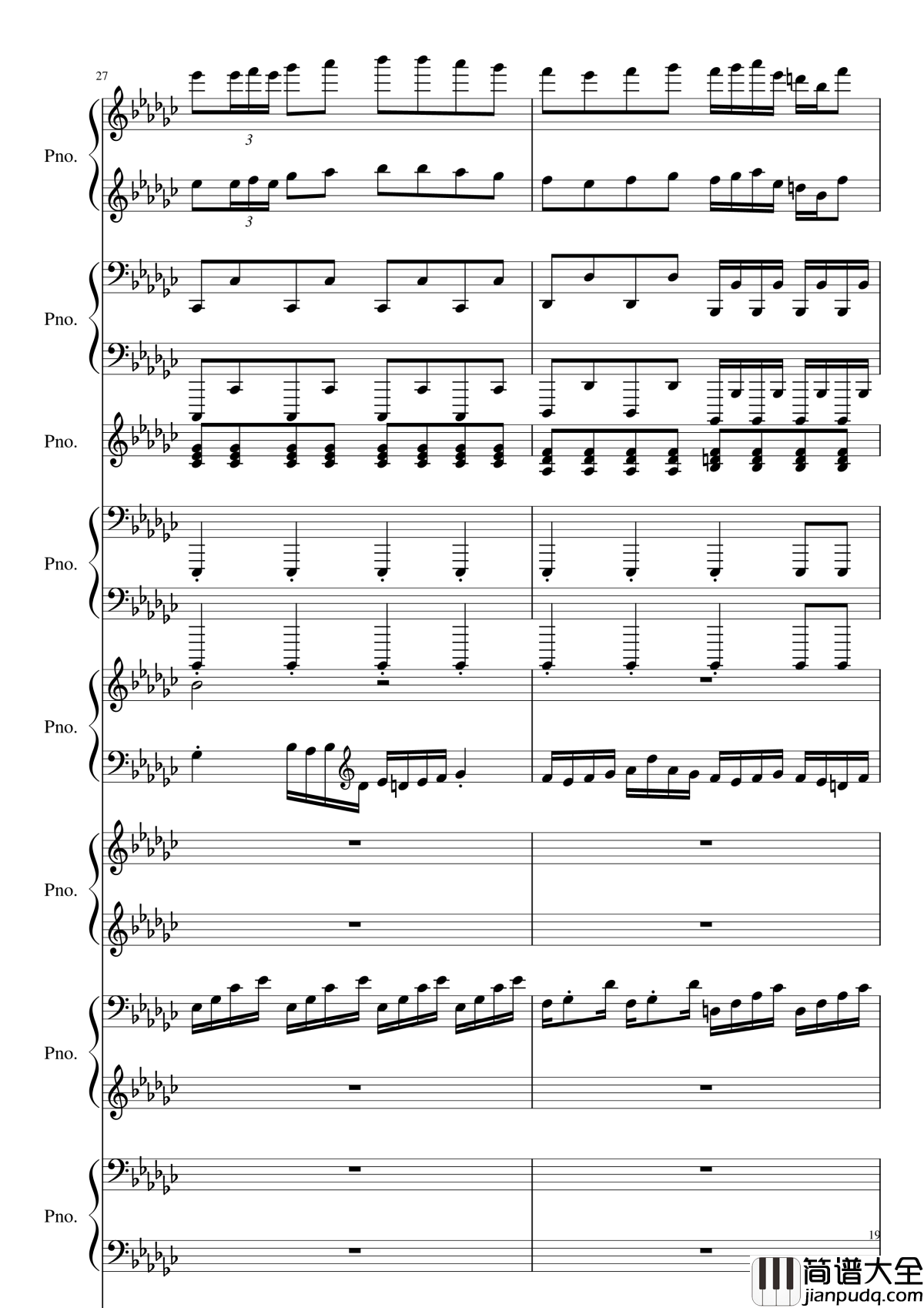 Bad_Apple!!!钢琴谱_黑化