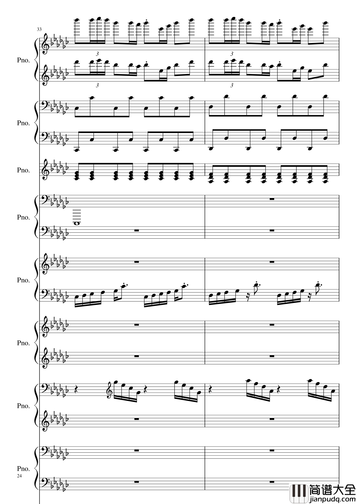 Bad_Apple!!!钢琴谱_黑化